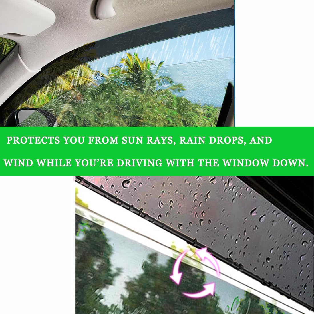 Window Visors Rain Guards For Nissan Rogue S Sv Sl 14-20, Tape-On Window Wind Deflectors Vent Shades For 2014-2020 Rogue (Exclud