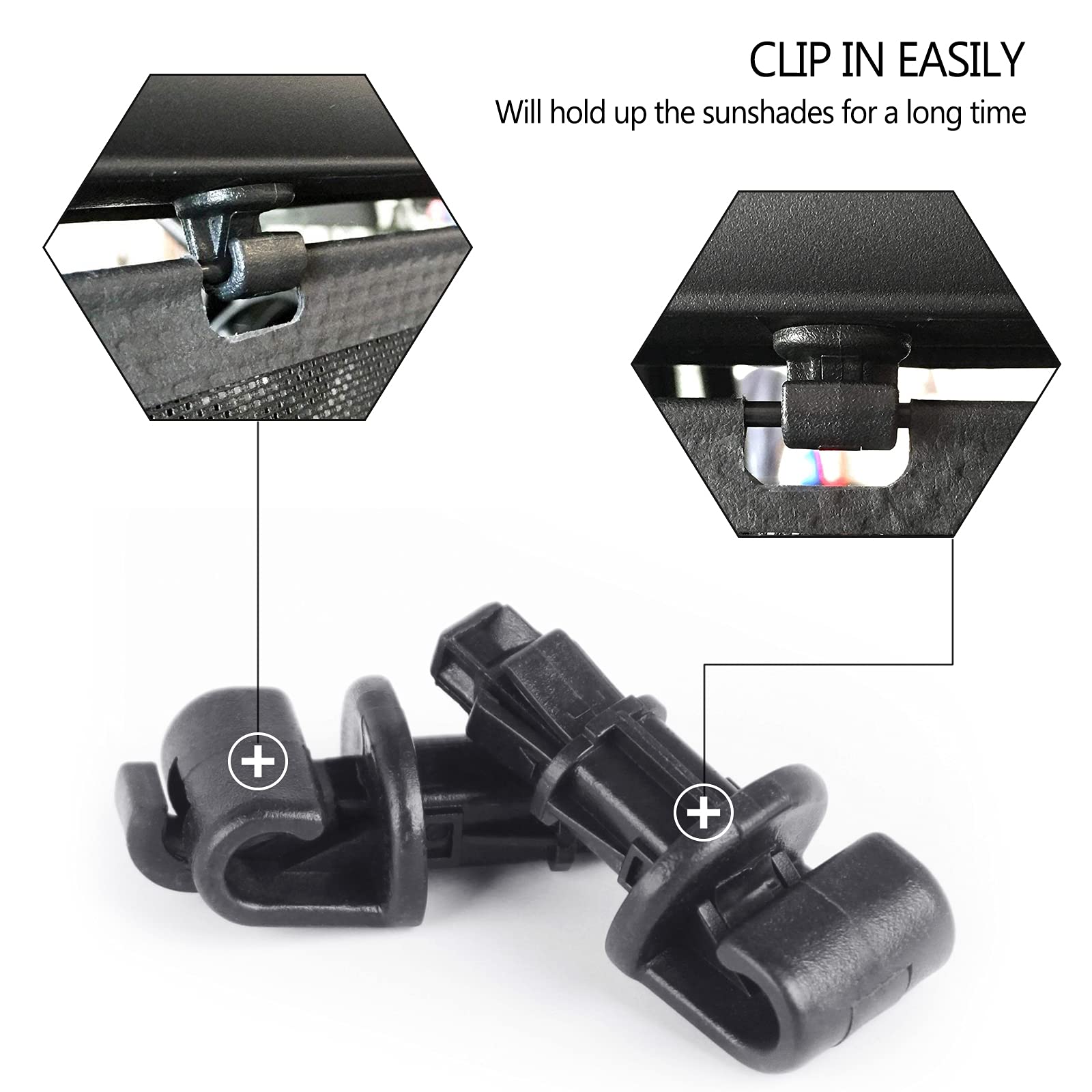 Xislet Set of 6 Sunshade Hook Clips Replacement for Odyssey Compatible with 2005-2010 Odyssey Sliding Door Holder 83-715-SHJ-A21