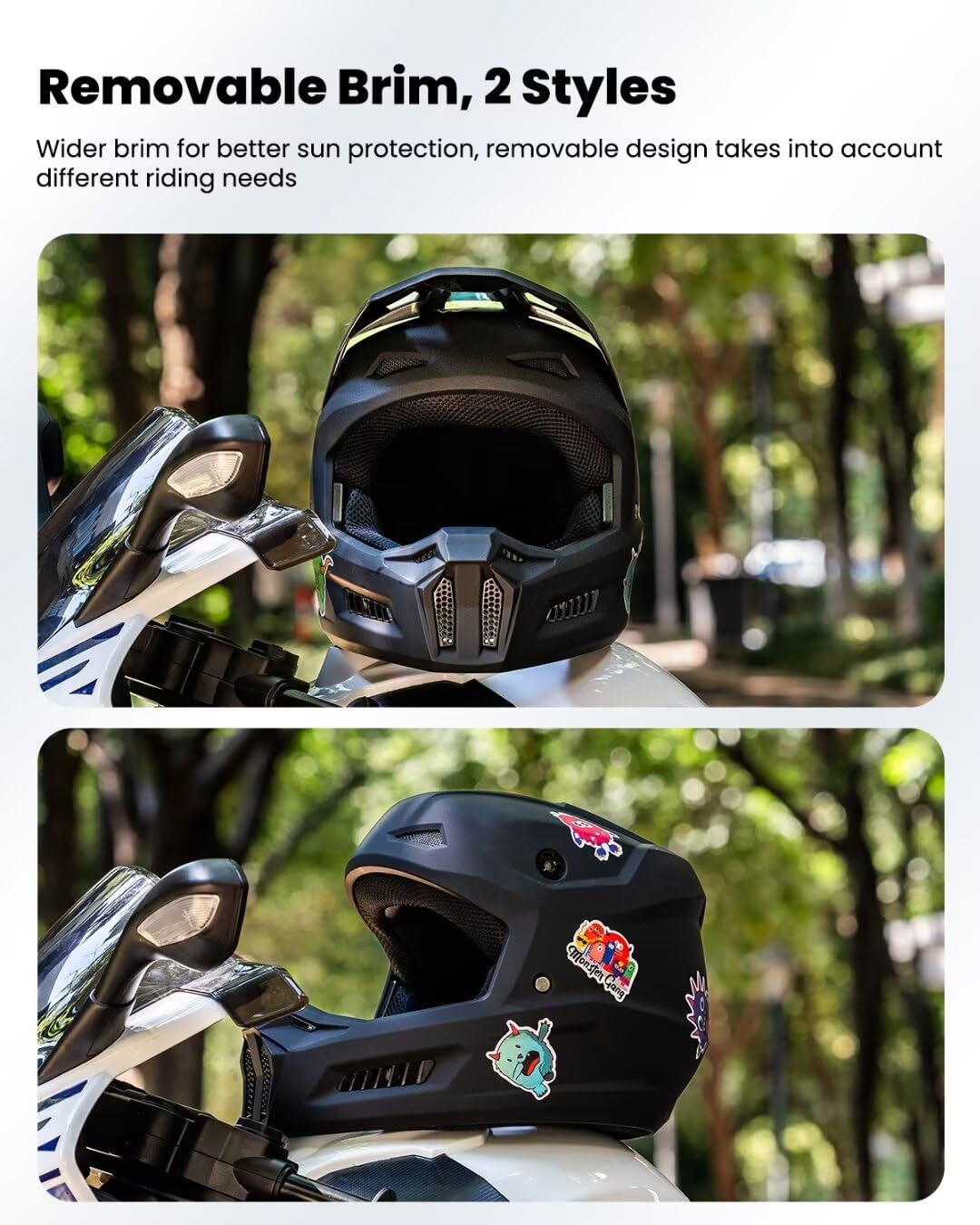 ILM Youth Dirt Bike Helmets with Stickers Kids ATV Helmet Motocross BMX Off Road Motorbike with Goggles Gloves Mask DOT Model MT