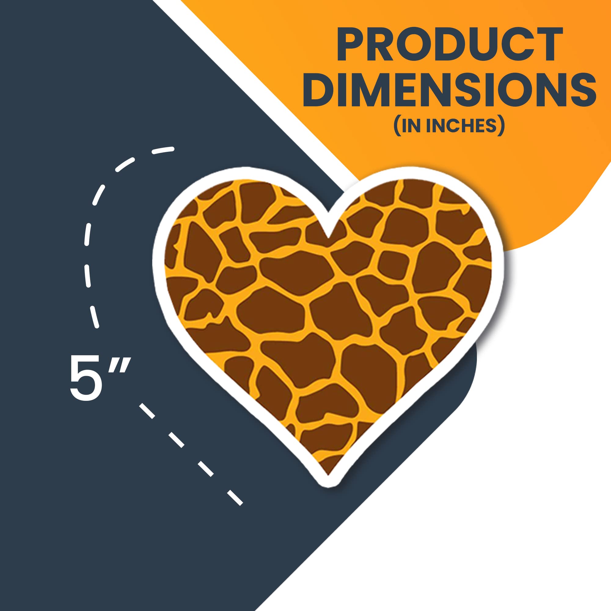 Magnet Me Up Giraffe Print Heart Magnet Decal, 5 Inches, Heavy Duty Automotive Magnet For Car Truck Suv Or Any Other Magnetic Su