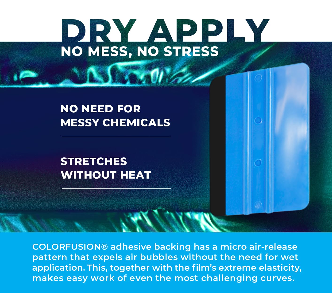 Colorfusion Ppf By Vvivid, Gloss Metallic Blue Chameleon Dry Apply Ppf Vinyl Car Wrap Roll 10Ft X 5Ft