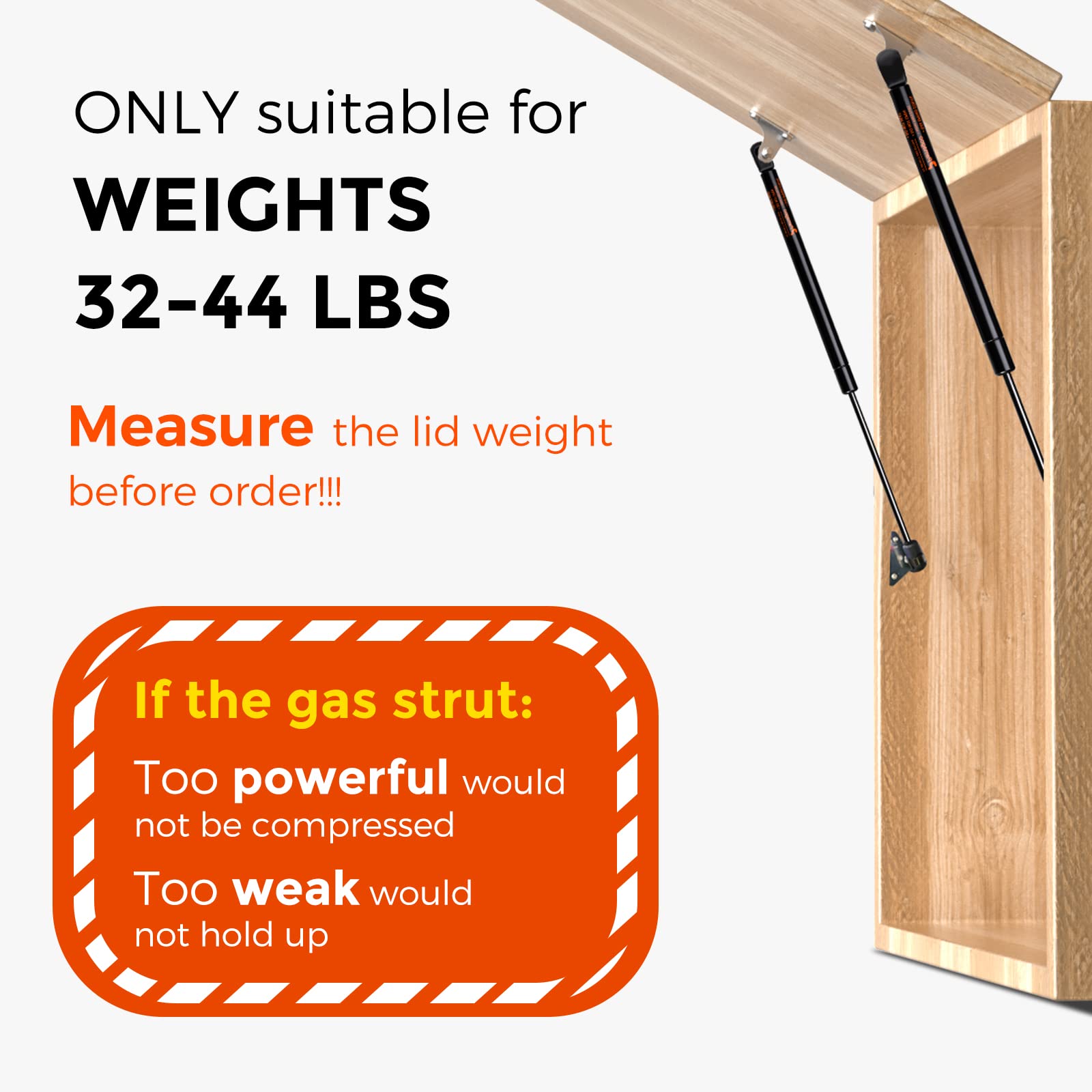 C1608316 20 Inch 40 Lbs 178 N Gas Struts Shocks C16-08316 20' Gas Spring Per Lift Support For Rv Bed Trailer Bed Toolbox Lid Qty 2 By Pamagoo