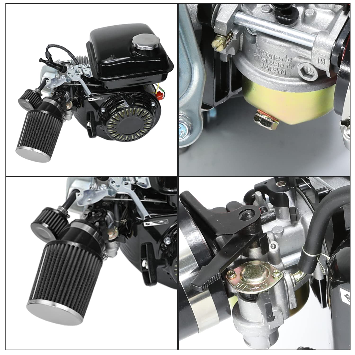 YOXUFA 212cc Carburetor Kit for Predator 212cc, 224cc, 196cc Engines - Black Replacement Parts for Go Karts & Mini Bikes
