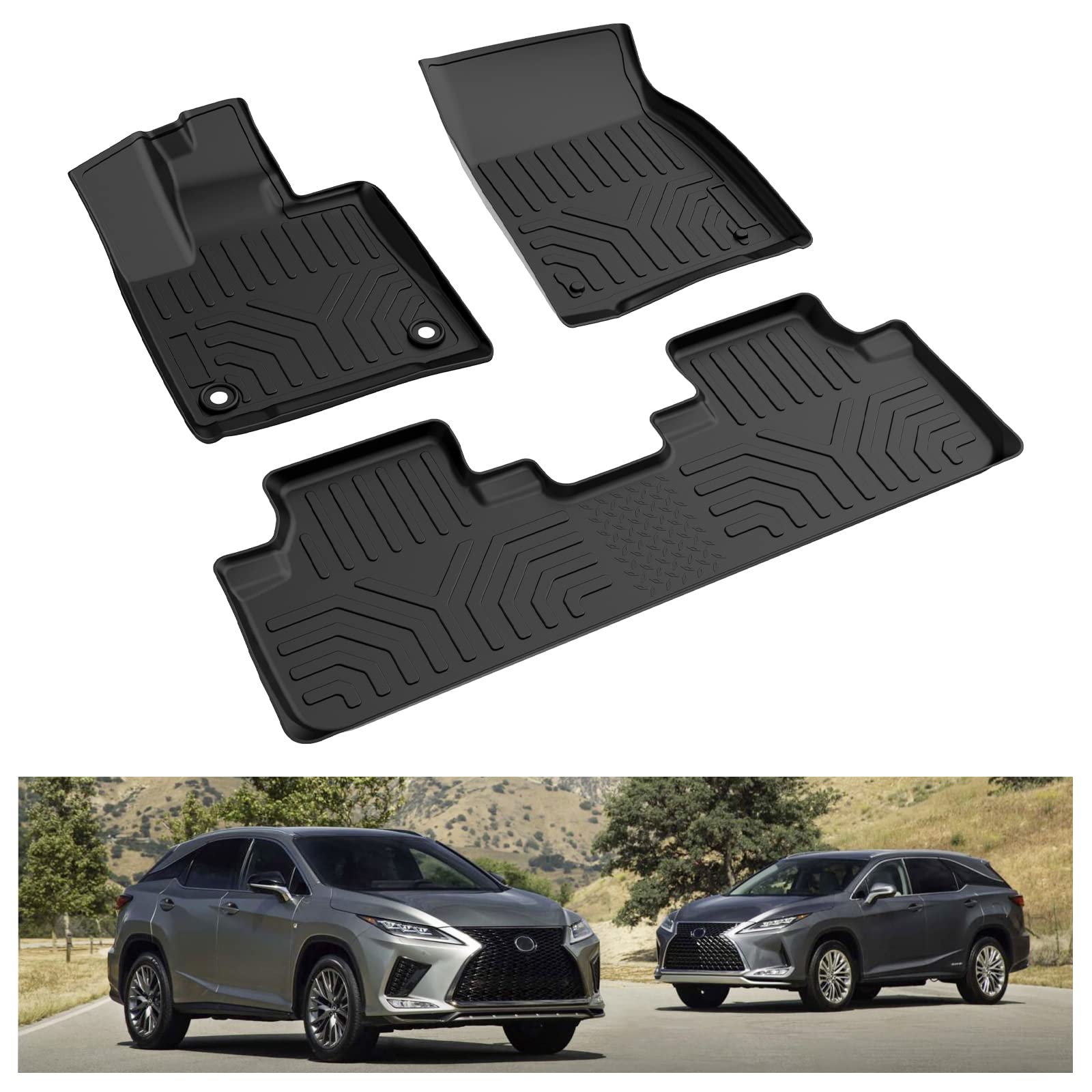Kiwi Master Floor Mats For 2016-2022 Lexus Rx350/ Rx450H (Rx All Models), 2018-2022 Rx350L/ Rx450Hl (Rxl All Models) All Weather