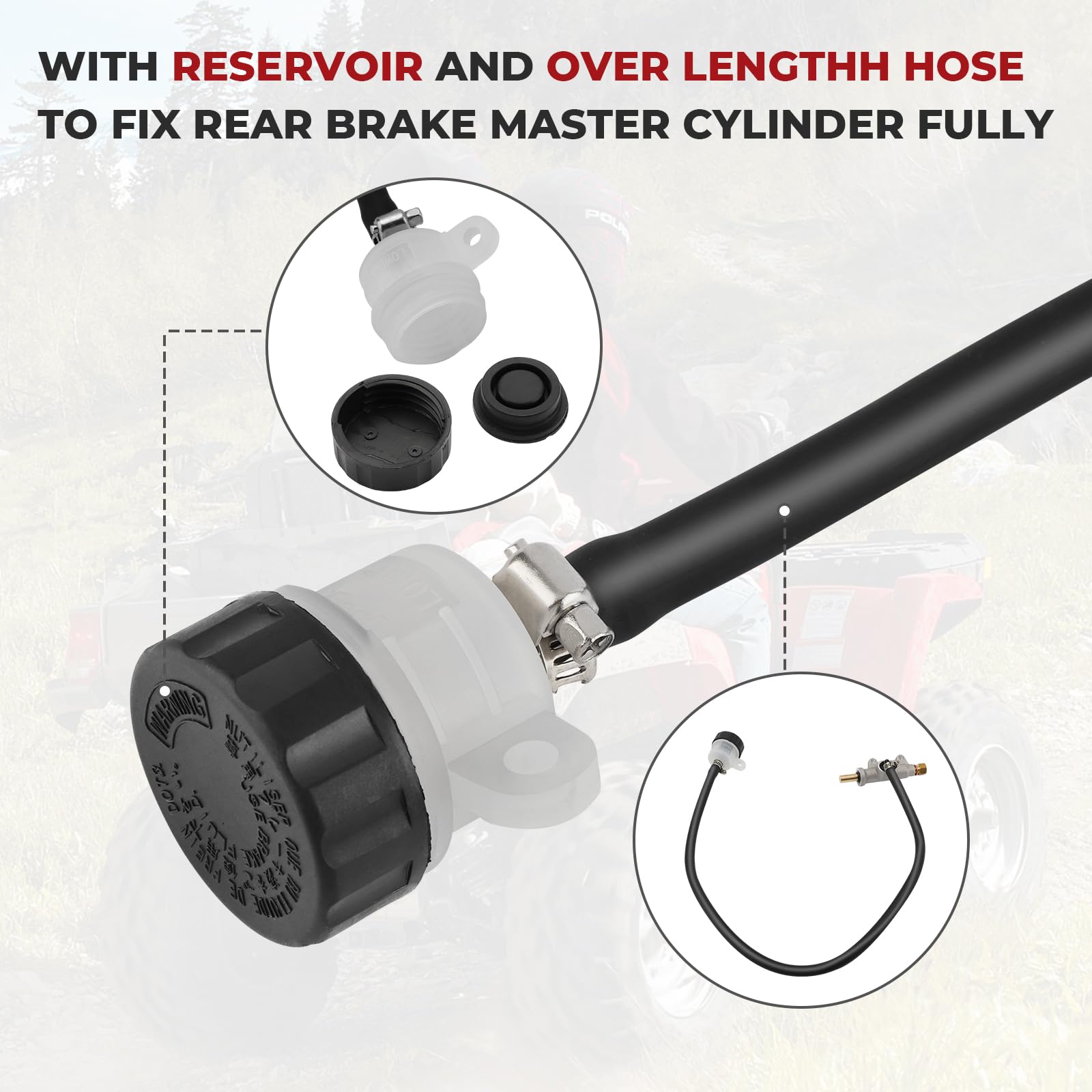 1910301 1910311 Rear Brake Master Cylinder Compatible with Polaris Sportsman Magnum Scrambler Trail Blazer Trail Boss Diesel Wor