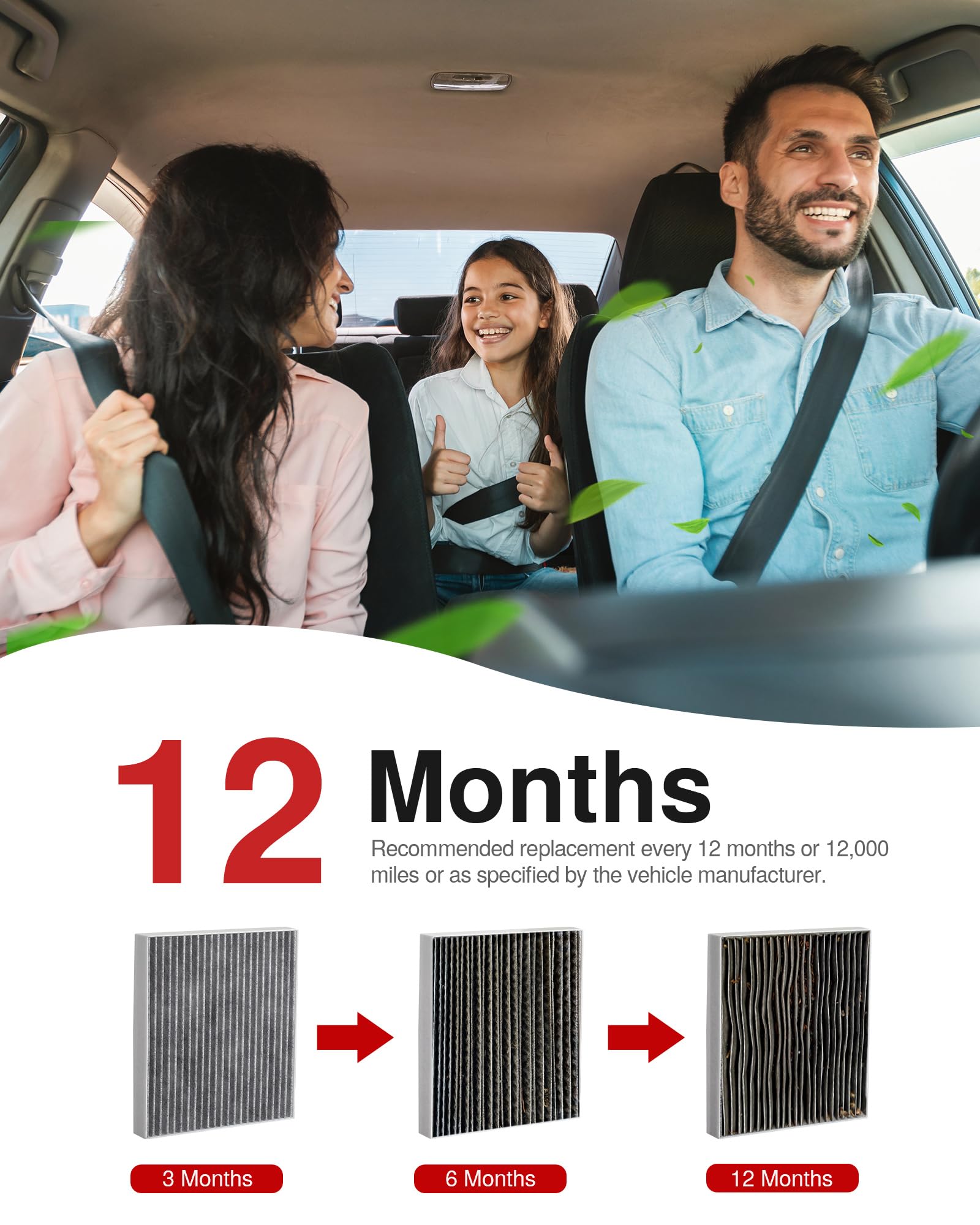 Puroma Cabin Air Filter with Activated Carbon, Compatible with CF12160, CAF1948P, Hyundai Kona 18-23, Tucson 16-21, Veloster 19-