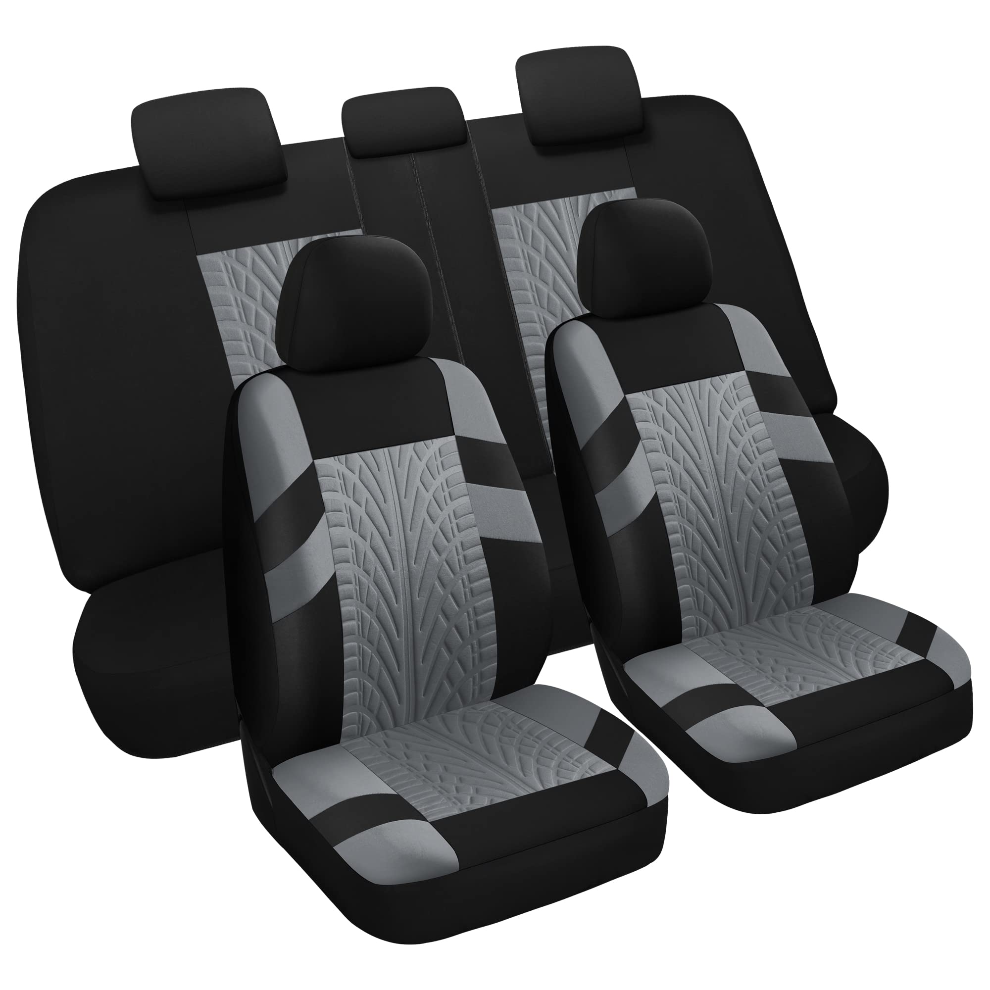Varcozy Car Seat Covers Full Set, Front & Split Rear Bench For Car, Universal Cloth Suv, Sedan, Van, Automotive Interior Covers,