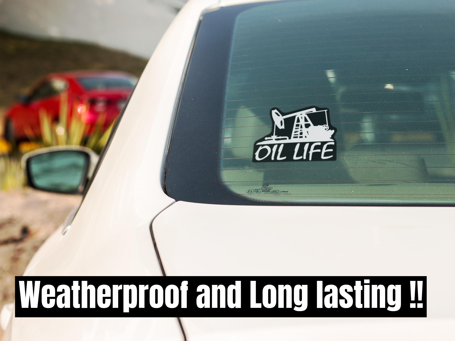 Oil Life Rig Vinyl Decal Sticker | Cars Trucks Vans SUVs Windows Walls Cups Laptops | White with Black Background| 5.5 Inch | KCD2397