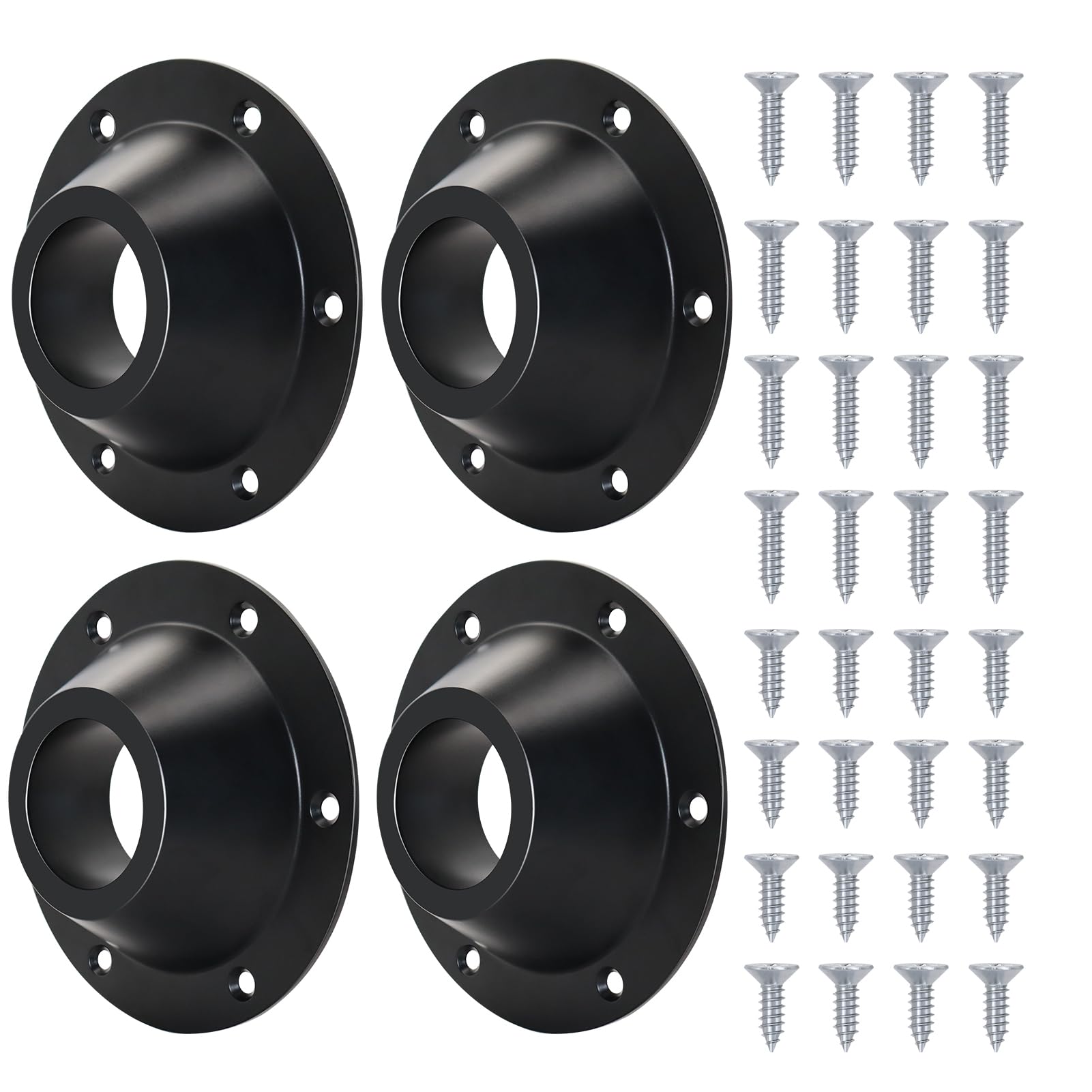 4 Pack Rv Table Base Mount,Camper Aluminum Standard Rv Pedestal Table Leg Base Flange,Floor Mounting Bracket Flush Plate With 6