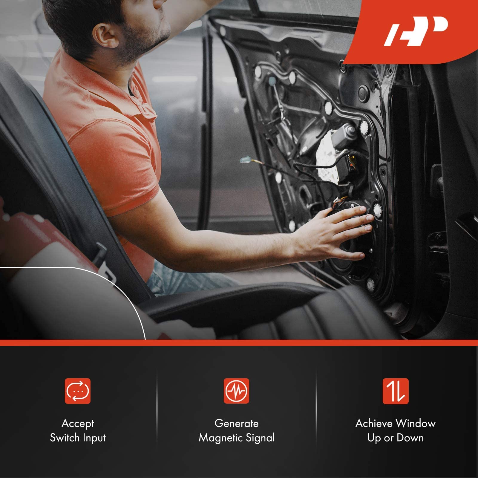 A-Premium Front Right Power Window Lift Motor Compatible with Infiniti G35 2003-2007 Coupe & Nissan 350Z 2003-2008 Coupe, 350Z 2004-2009 Convertible, with Anti-Clip Function, Replace# 80730CD000