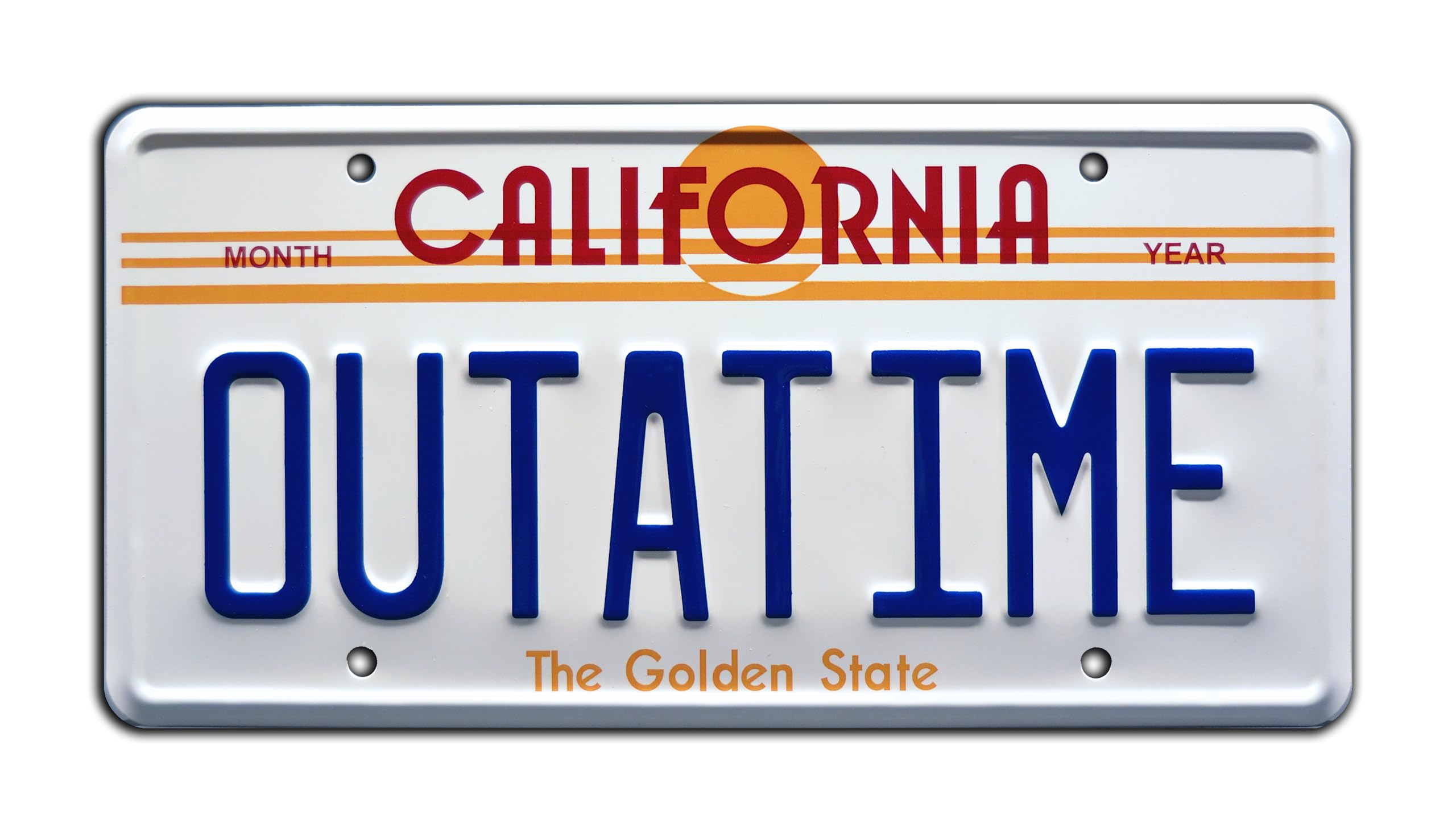 Celebrity Machines Back To The Future | Delorean | Outatime | Metal Stamped Vanity Prop License Plate