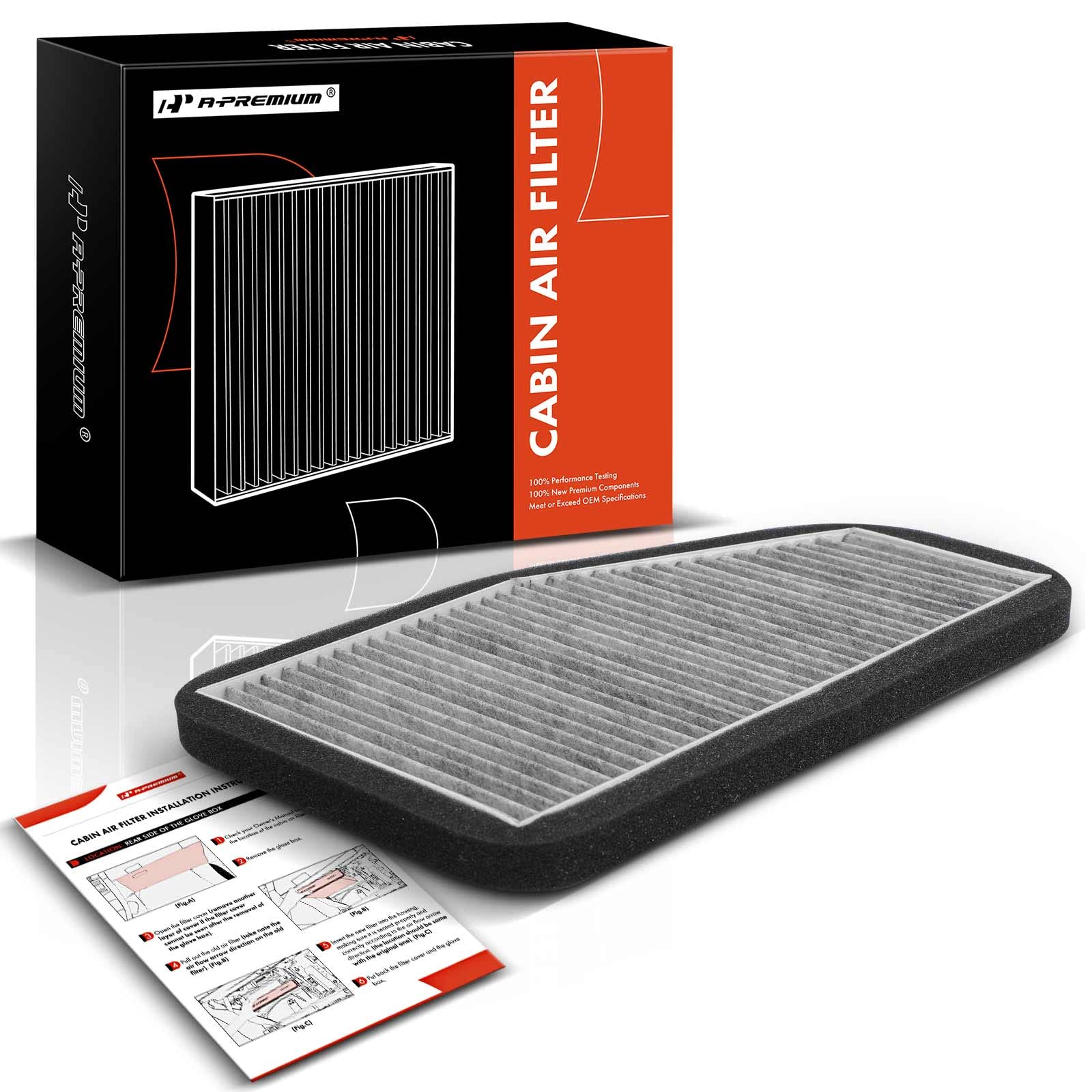 A-Premium Cabin Air Filter With Activated Carbon Compatible With Ford Escape 2007-2012 & Mazda Tribute 2008-2011 & Mercury Mariner 2007-2011, Replace# 7T4Z19N619B
