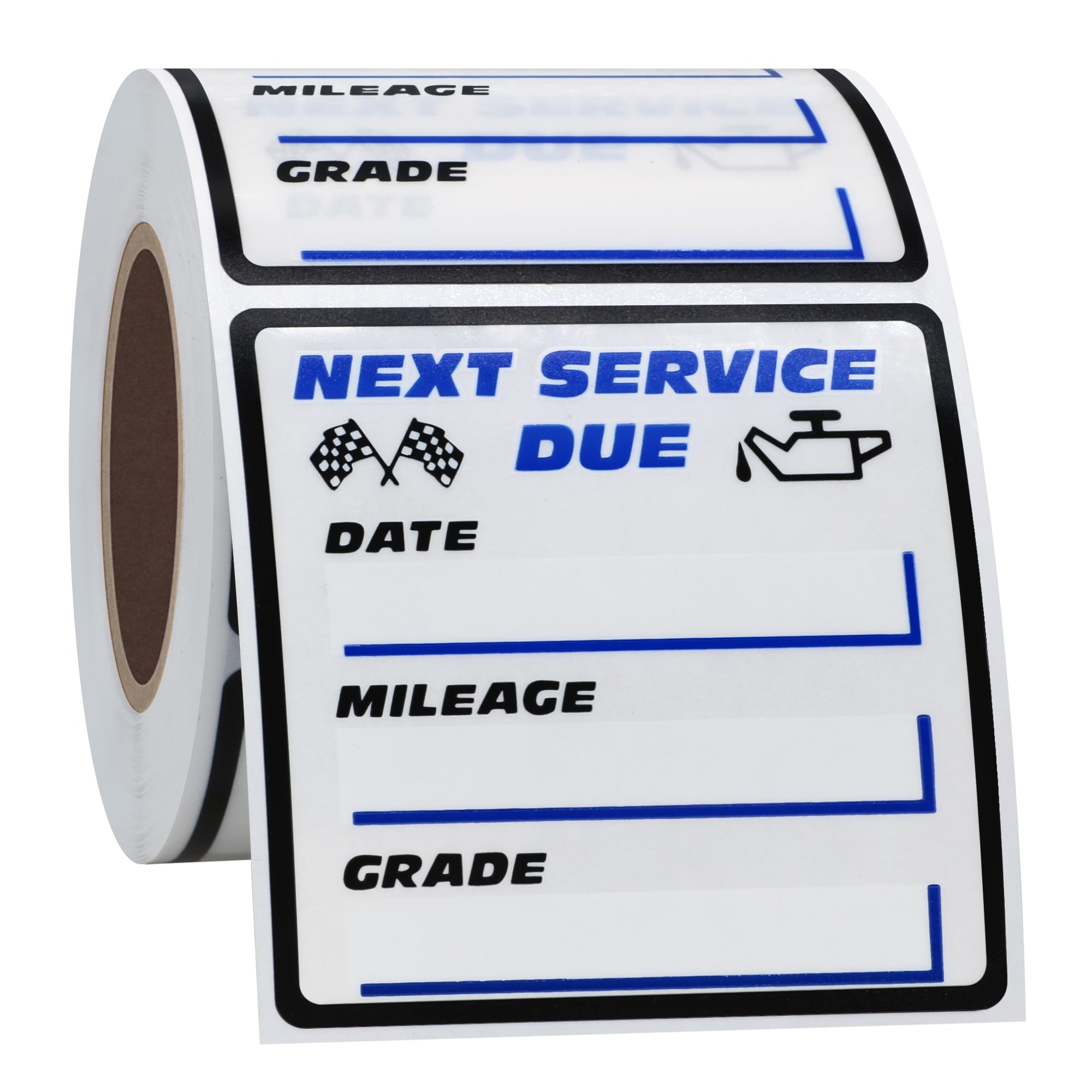 Hybsk 200Pcs Clear Oil Change/Service Reminder Stickers 2 ''X2 '' Premium Quality Next Service Due Oil Change Stickers (Flag)