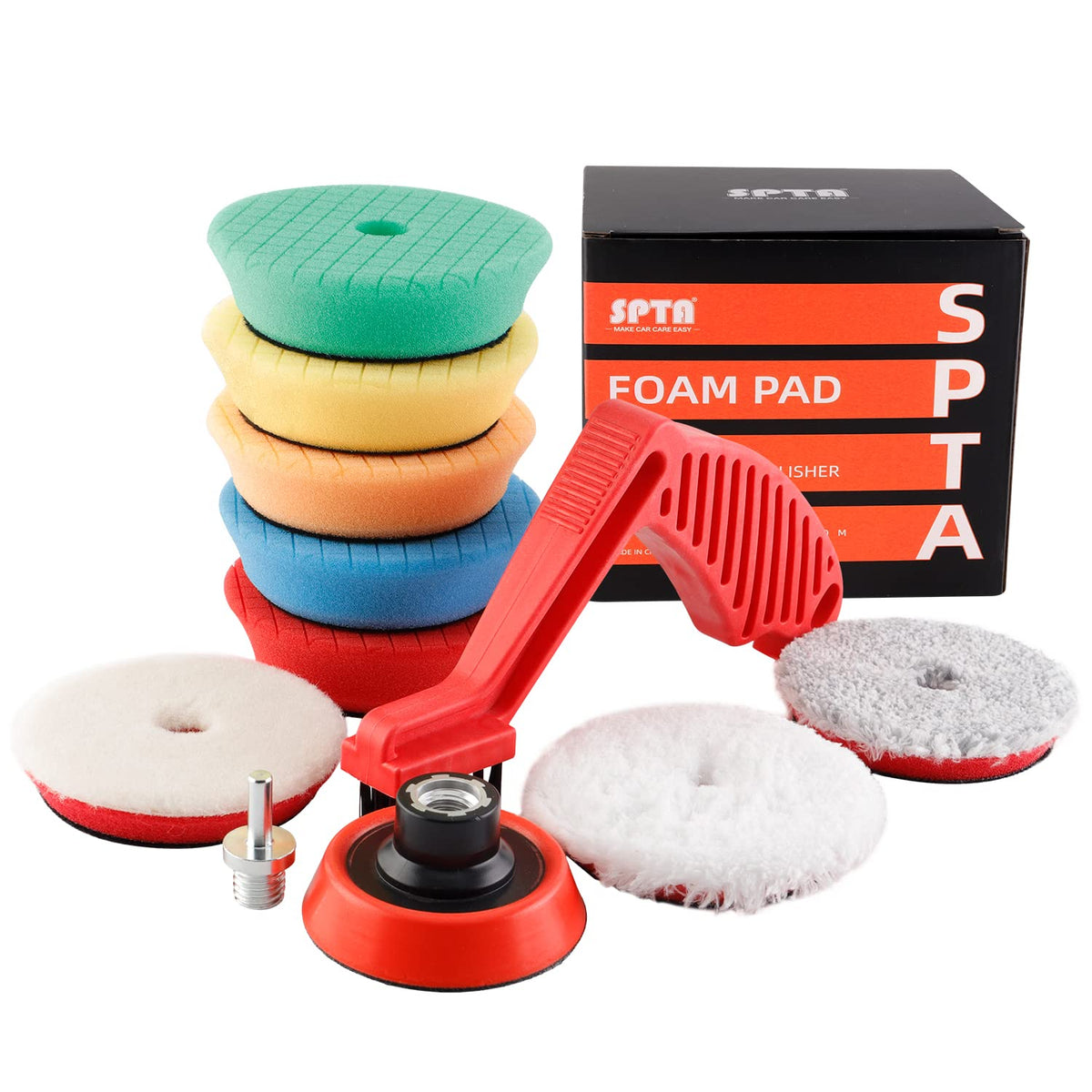 Spta Drill Polishing Kit, 11Pcs 3-Inch Buffing Polishing Pads, Car Foam Drill Buffing Pad, Polishing Pads Kit, Car Buffer Polish