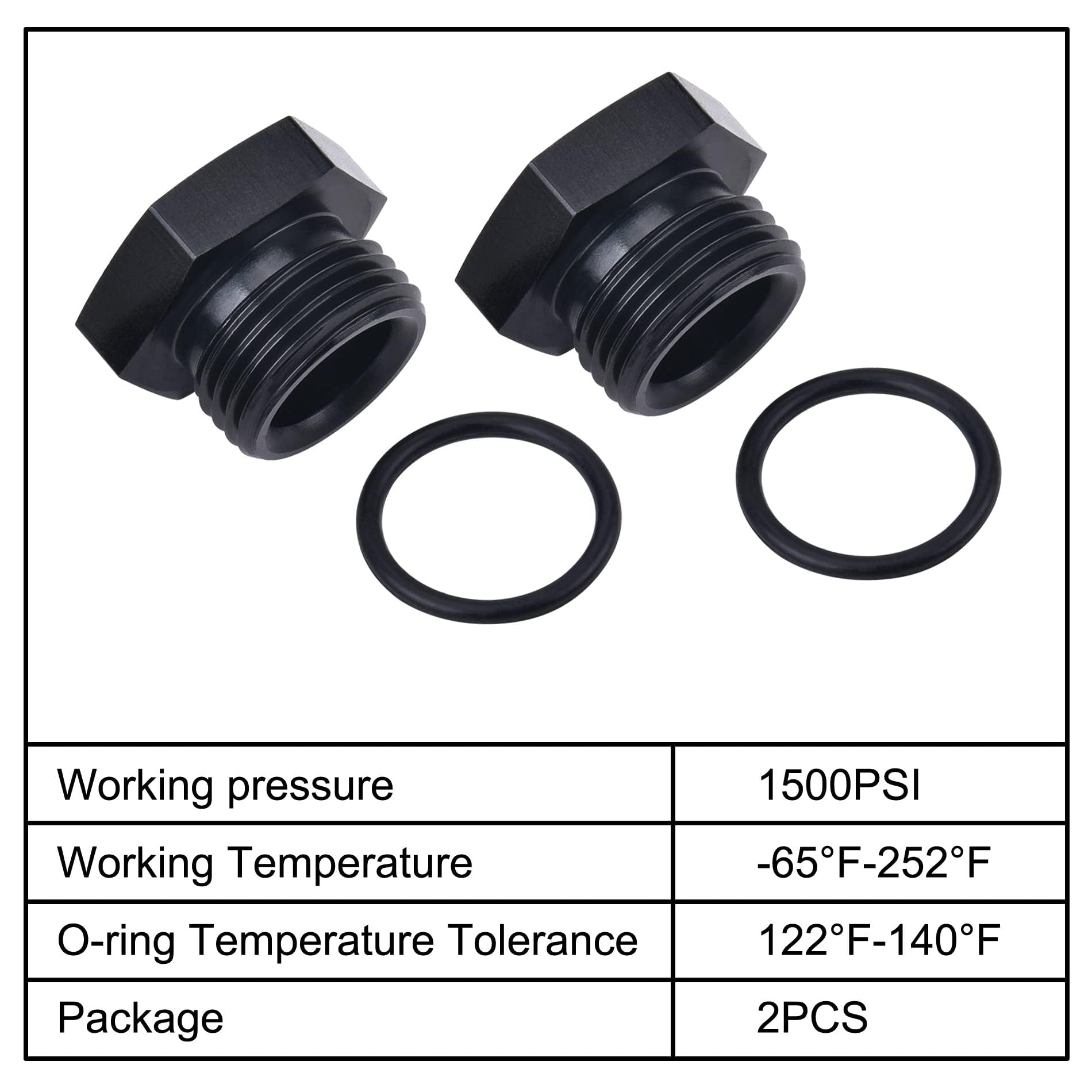 Evil Energy 12An Block Off Cap Orb Plug Fitting Adapter Male Aluminum 2Pcs