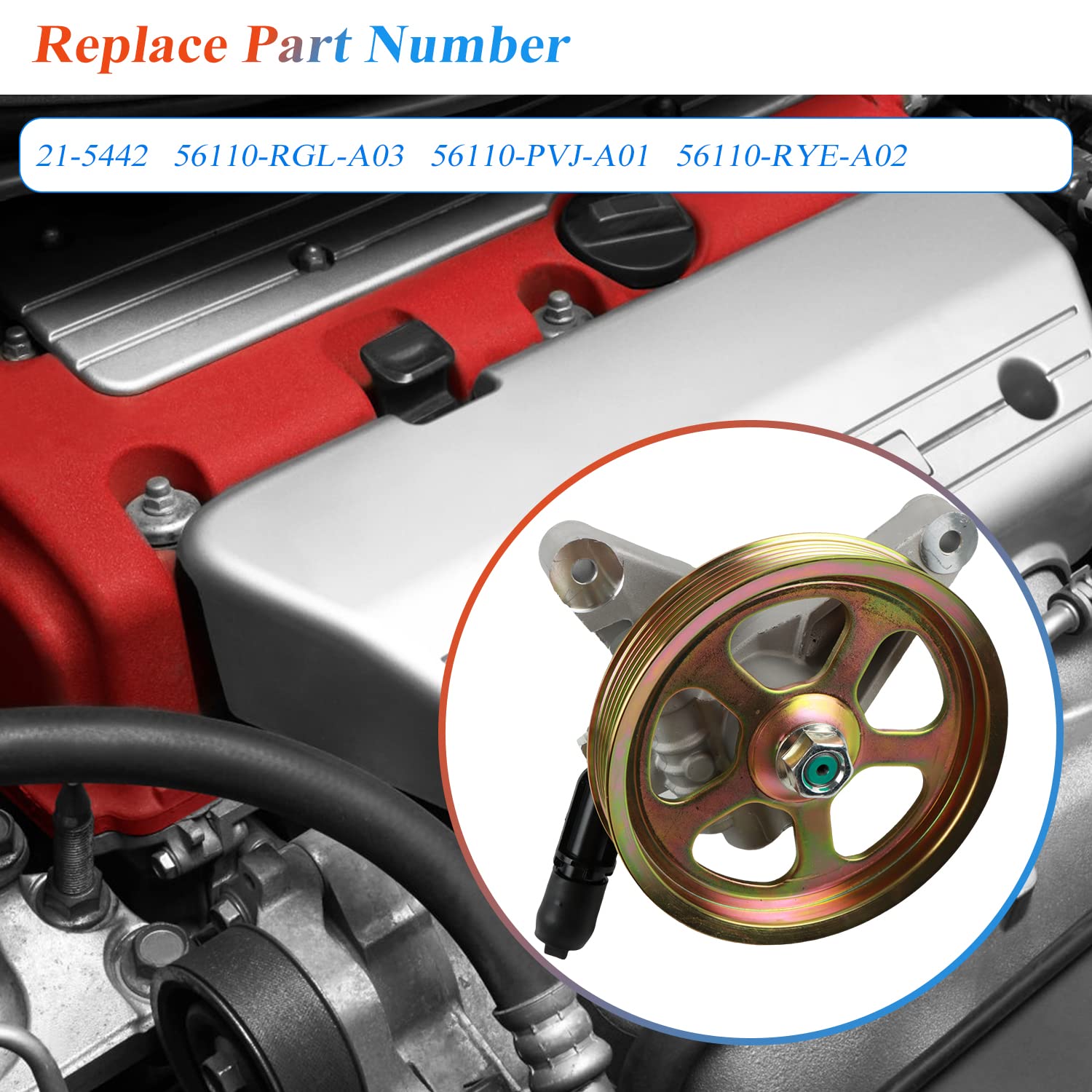 Daysyore 21-5442 Power Steering Pump Fits For 2005-2008 Honda Pilot, For 2005-2010 Odyssey,For 2007-2013 Mdx Power Assist Pump,