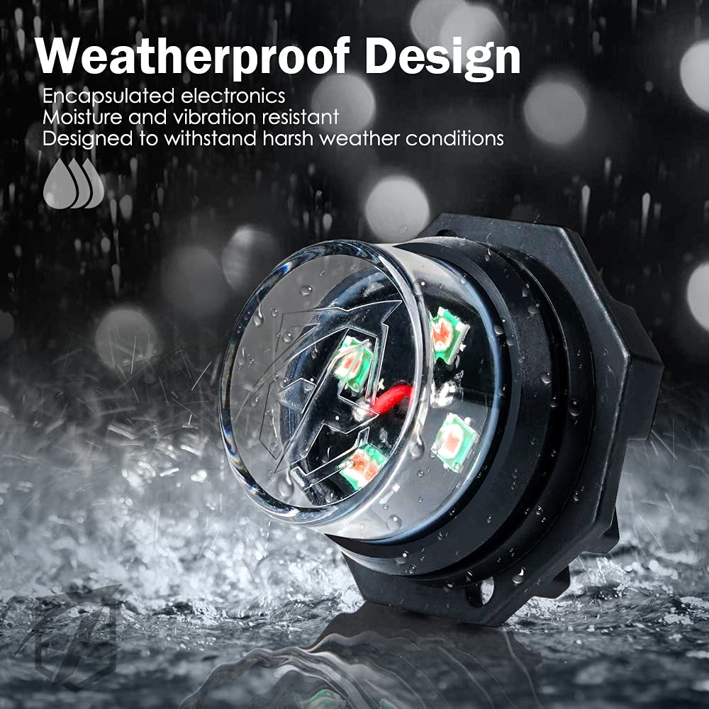 Xprite Amber Green Led Hideaway Strobe Lights Kit 20 Flashing Patterns W/Control Panel Headlights Taillights Fog Light Mounting,