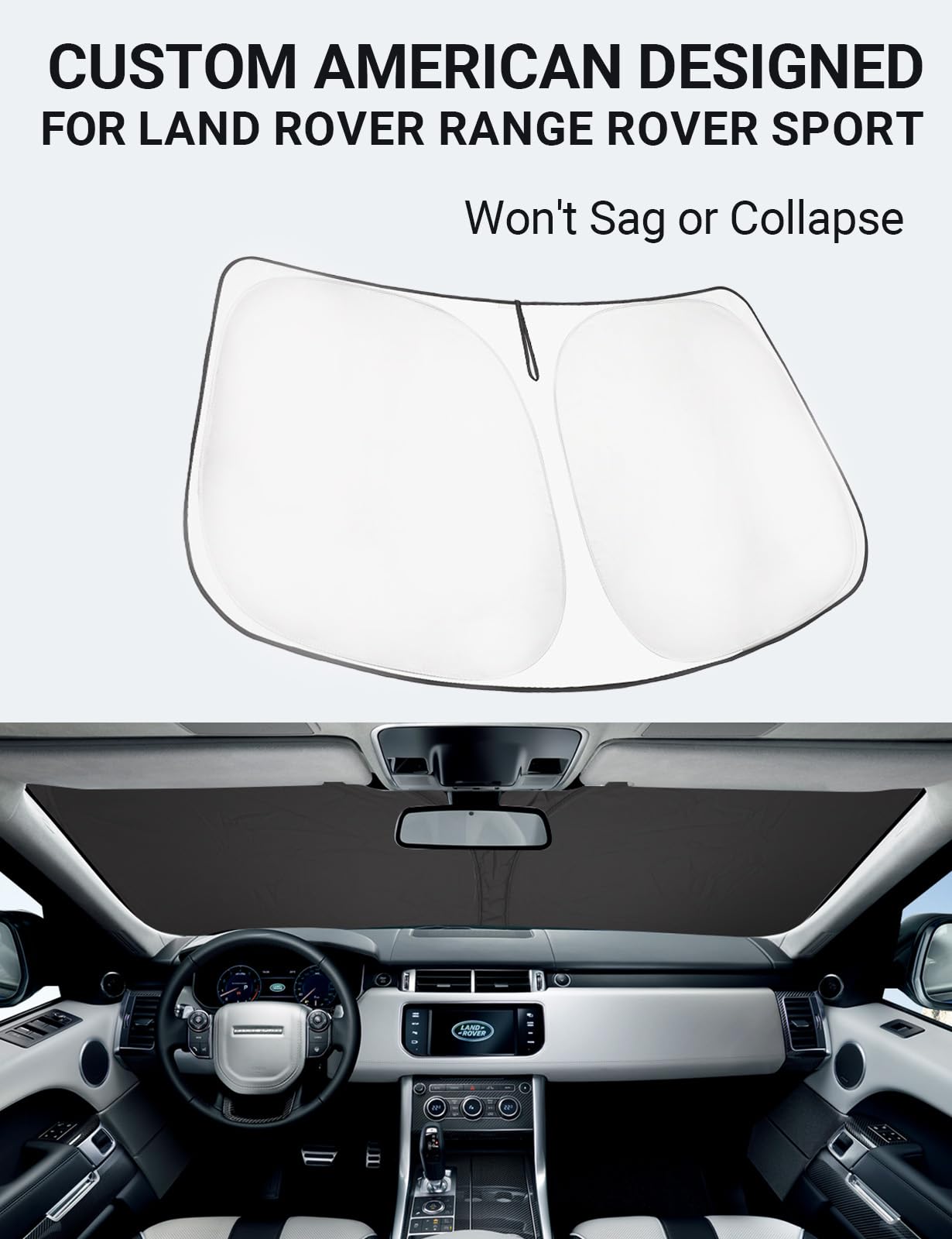 Proadsy 2025 Upgrade Windshield Sun Shade 4-Layer Custom Fit For 2014-2022 Land Rover Range Rover Sport Suv Foldable Front Sunsh