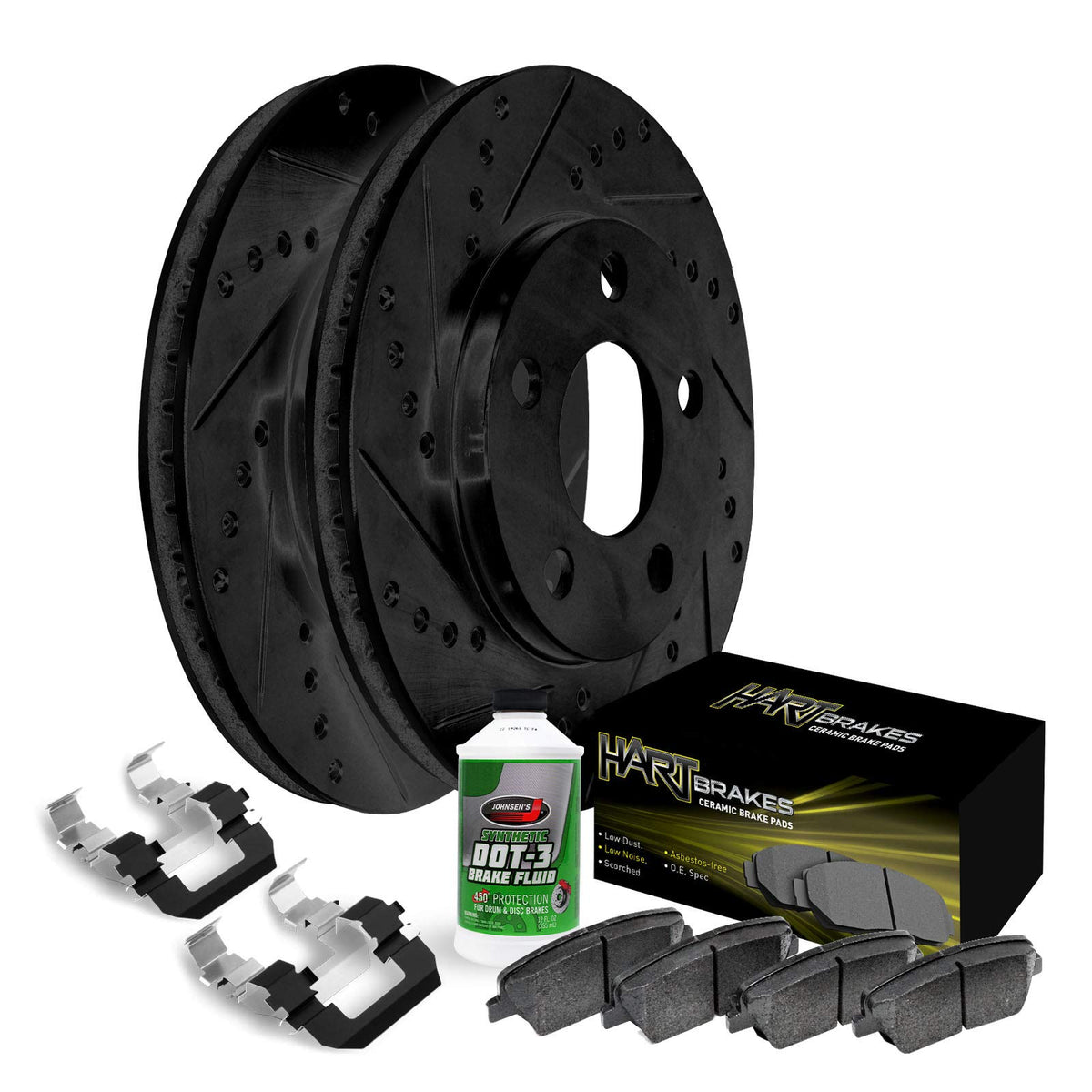 Hart Brakes Front Brakes And Rotors Kit |Front Brake Pads| Brake Rotors And Pads| Ceramic Brake Pads And Rotors - Bhcf.65142.02