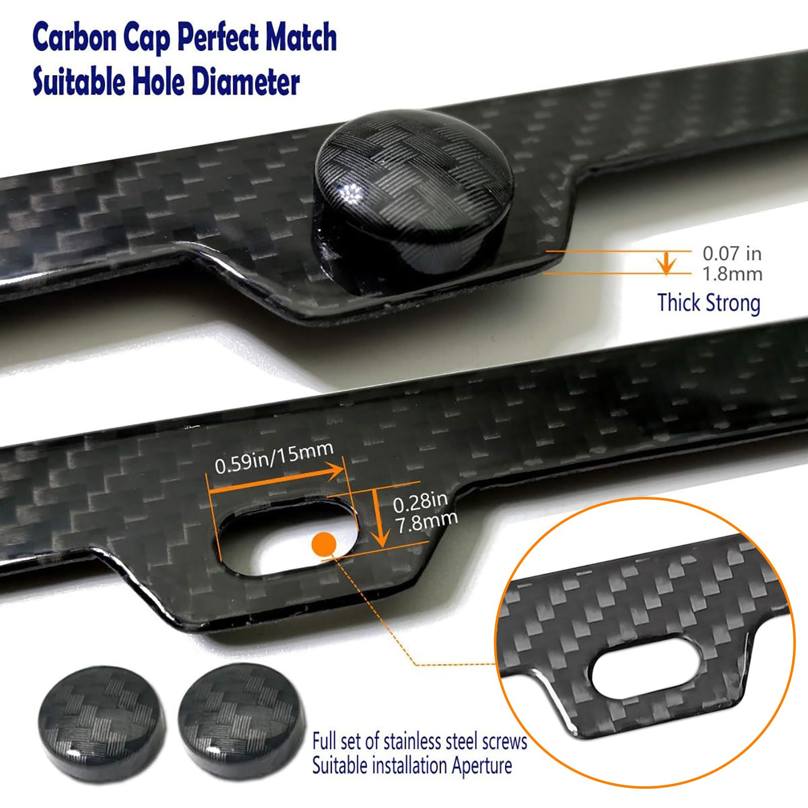 Aootf Carbon Fiber License Plate Frame- Handcrafted Of 100% Real Carbon Fiber Cloth Wrap Stainless Steel Frame | Rustproof Licen