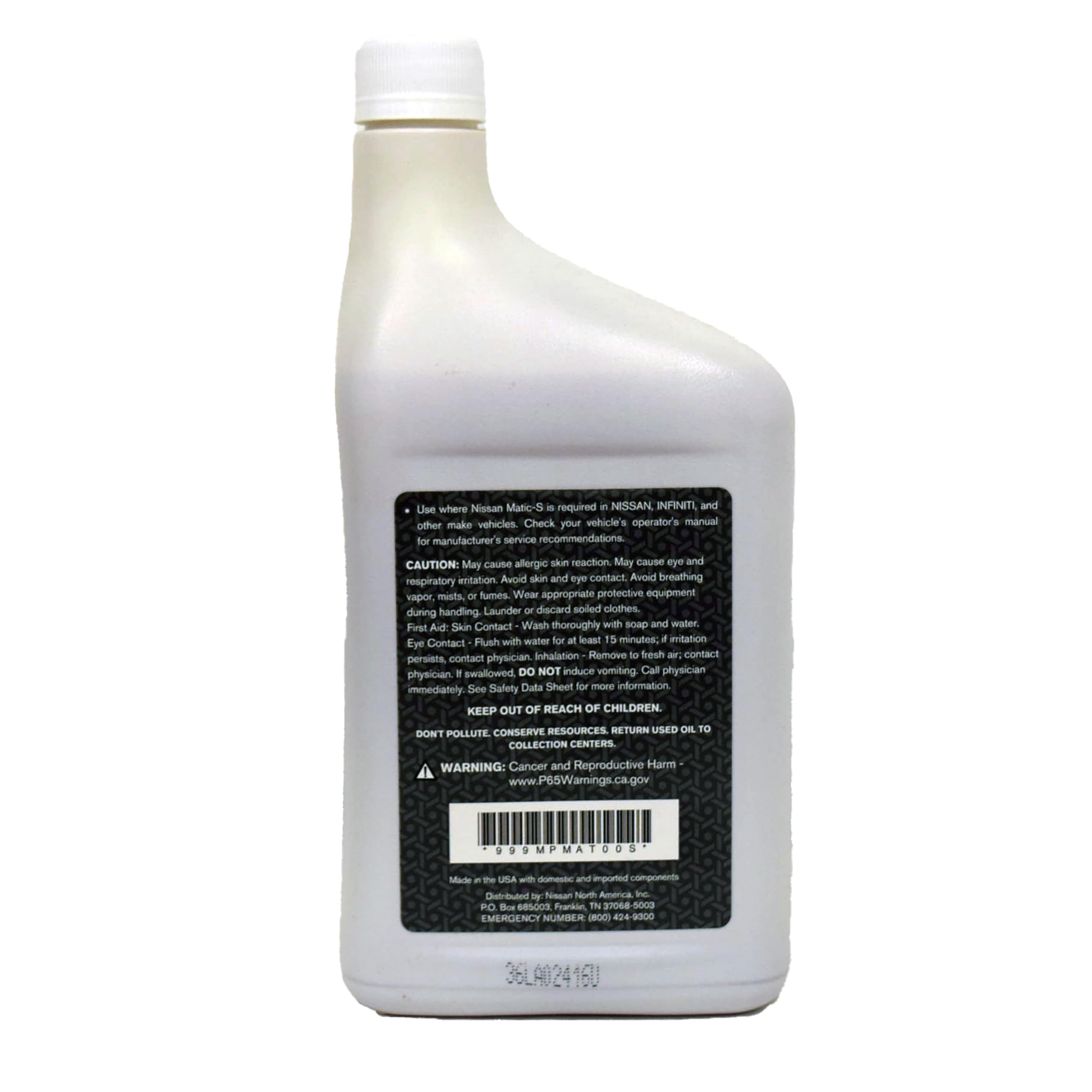 Genuine Nissan Oem Matic-S Transmission Fluid 999Mp-Mts00P (5 Quarts)