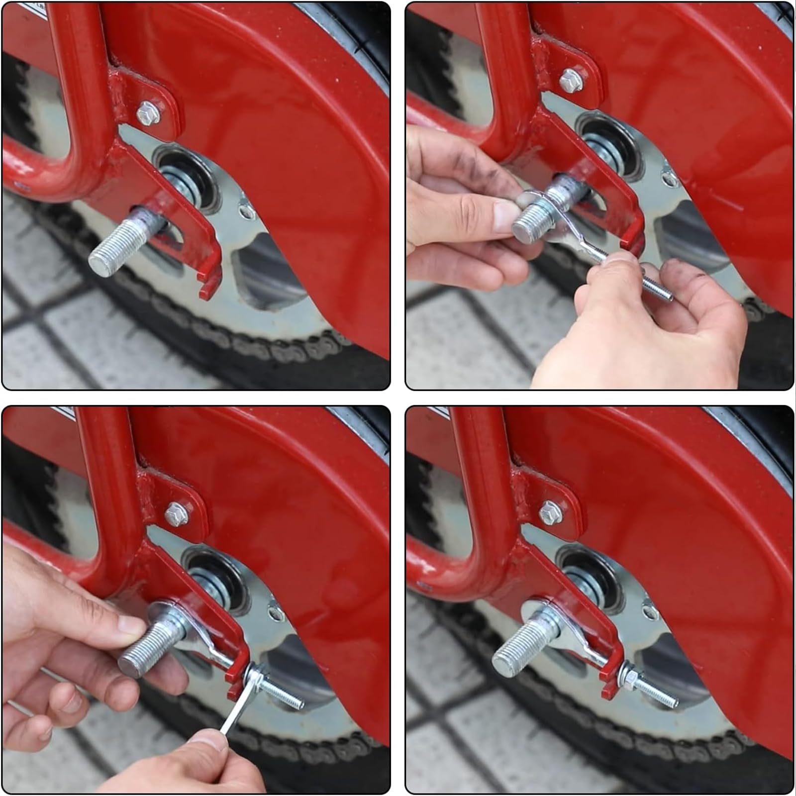 Flypig 0.4 12Mm Chain Wheel Axle Tensioner Adjusters For 50Cc 70Cc 90Cc 110Cc 125Cc Crf50 Crf70 Ct70 Xl75 Xr50 Xr70 Xr80 Xr100 Z50R Z50A Z50 Dirt Bike 4 Wheeler Taotao Chain Axle Adjuster