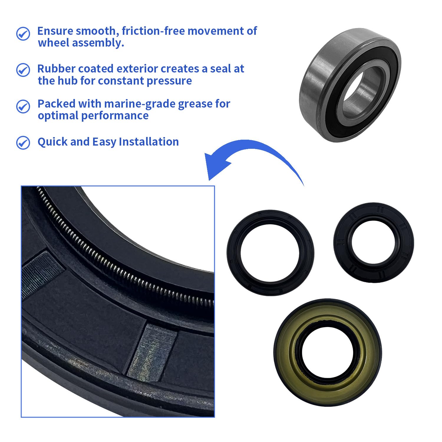 BIGLKNM Rear Axle Wheel & Brake Drum Bearing Seals & O-Ring Kit Compatible for Honda Foreman 400 450 500 Rubicon 500 Rancher 350