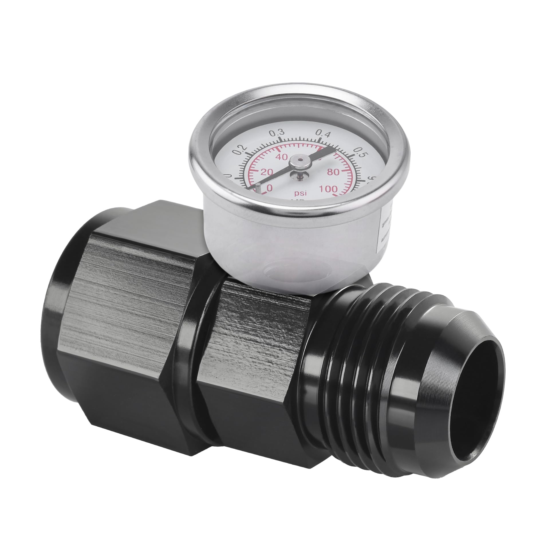 Evil Energy 12An Male Flare To -12 Female Swivel With 1/8 Npt Gauge Port Fuel Pressure Take Off Fitting Adapter Aluminum