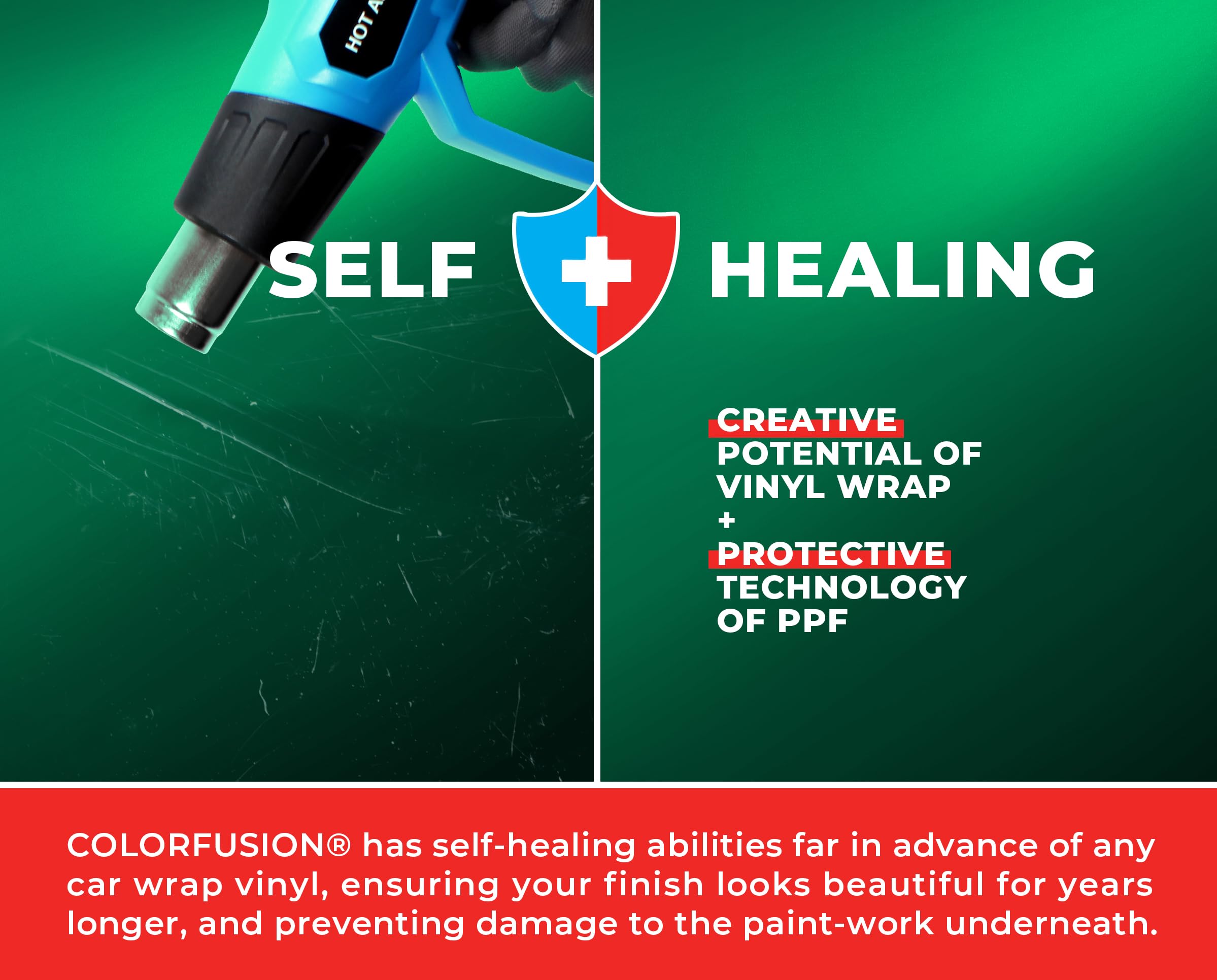 Colorfusion Ppf By Vvivid, Satin Chrome Stealth Green Dry Apply Ppf Vinyl Car Wrap Roll 60Ft X 5Ft