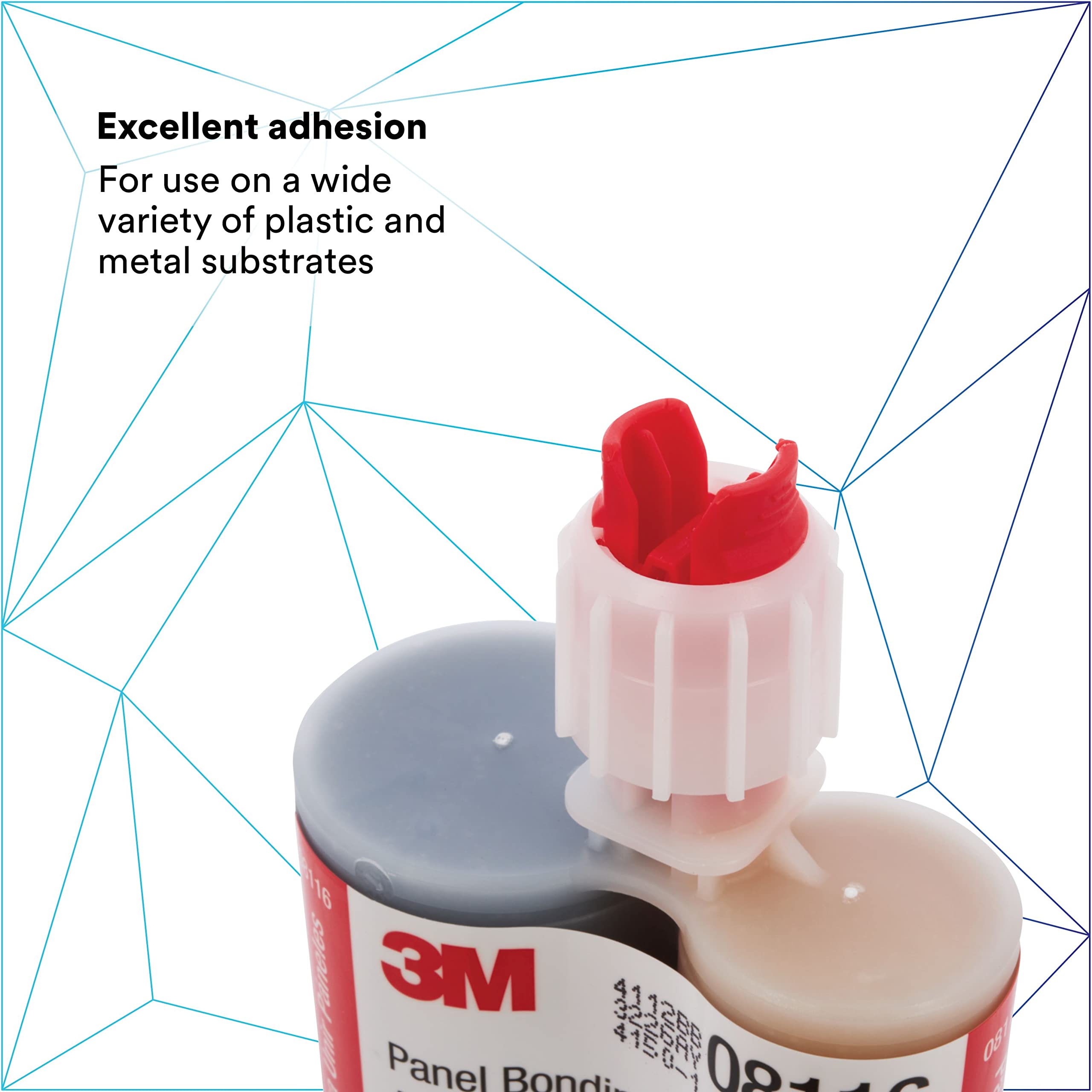 3M Panel Bonding Adhesive, 08116, Oem Recommended, Two-Part Epoxy, 200 Ml/6.75 Fl Oz Cartridge , Black