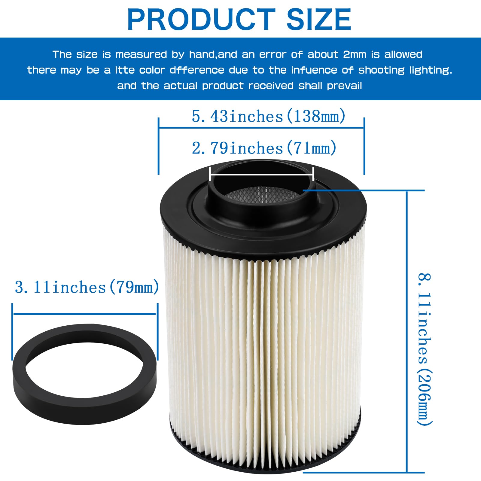 RZR 800 Air Filter Replacement 1240482 1240434 for Polaris RZR 4 800 2010-2013 / RZR 800 EFI 2008-2013 / RZR S 800 EFI 2009-2014