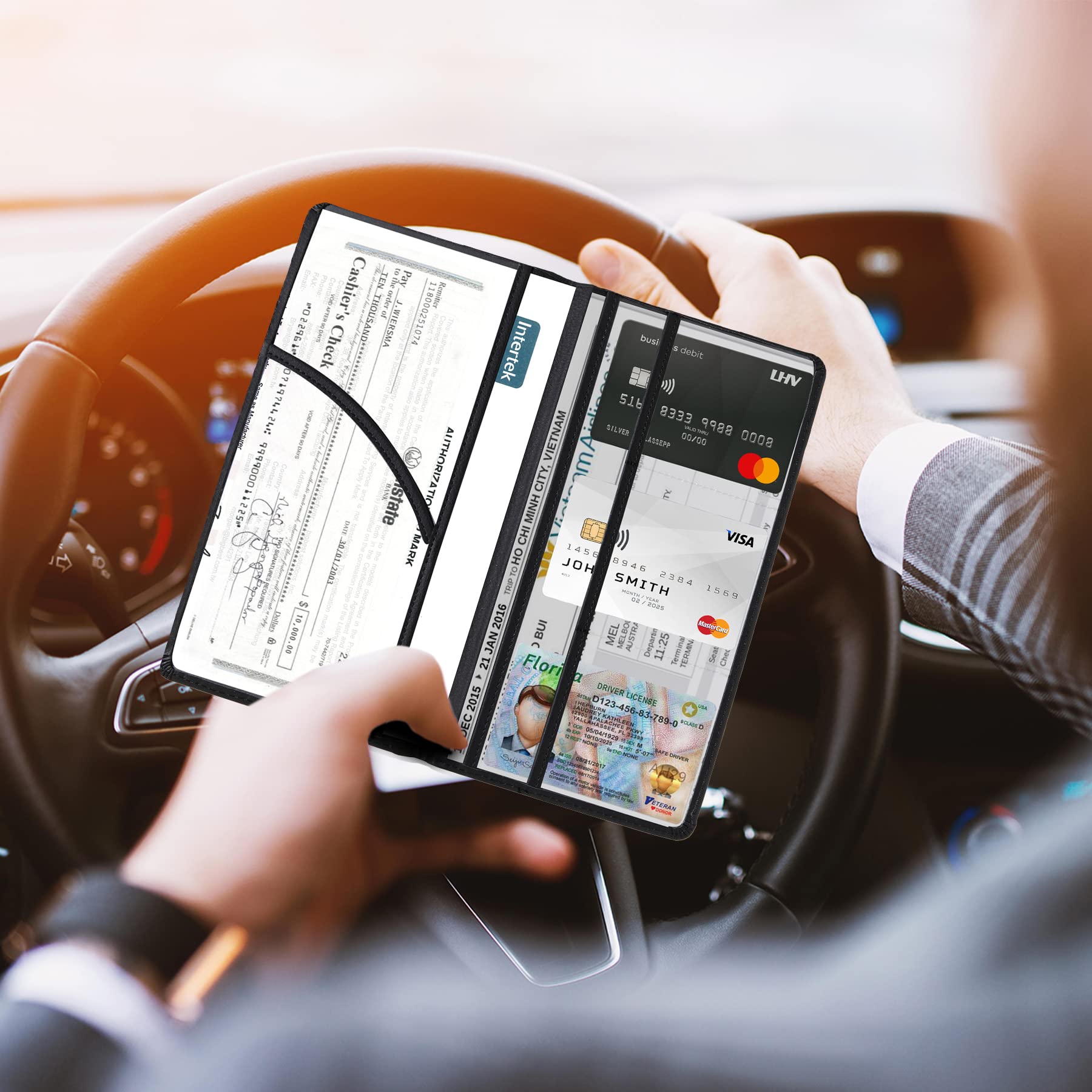 Dalueery.H Car Registration And Insurance Holder Registration And Insurance Card Holder Car Essentials For Women Car Insurance A