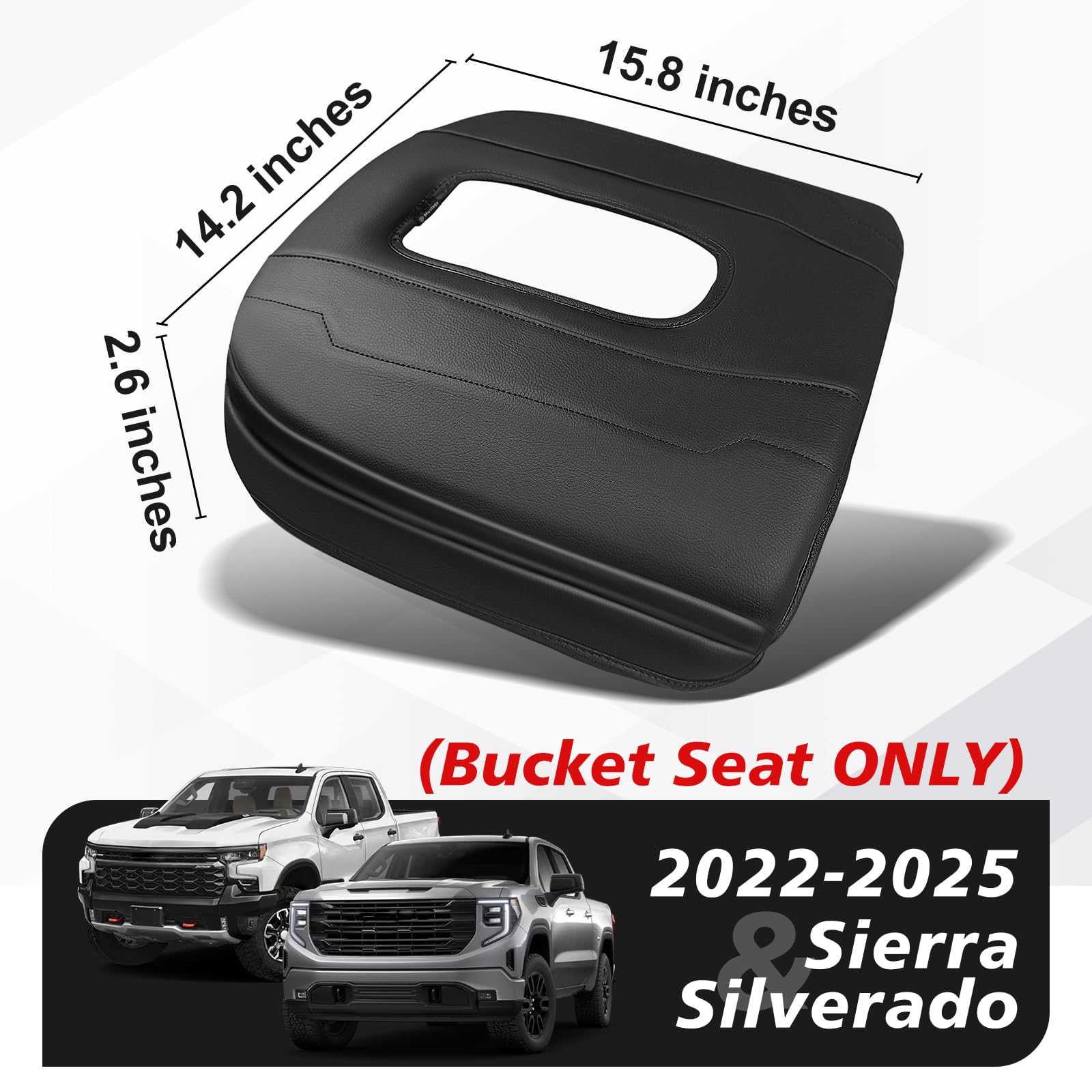 Muslogy Center Console Armrest Cover Compatible With Chevy Silverado & Gmc Sierra 1500 2500 3500 2022-2025 Armrest Pad Arm Rest