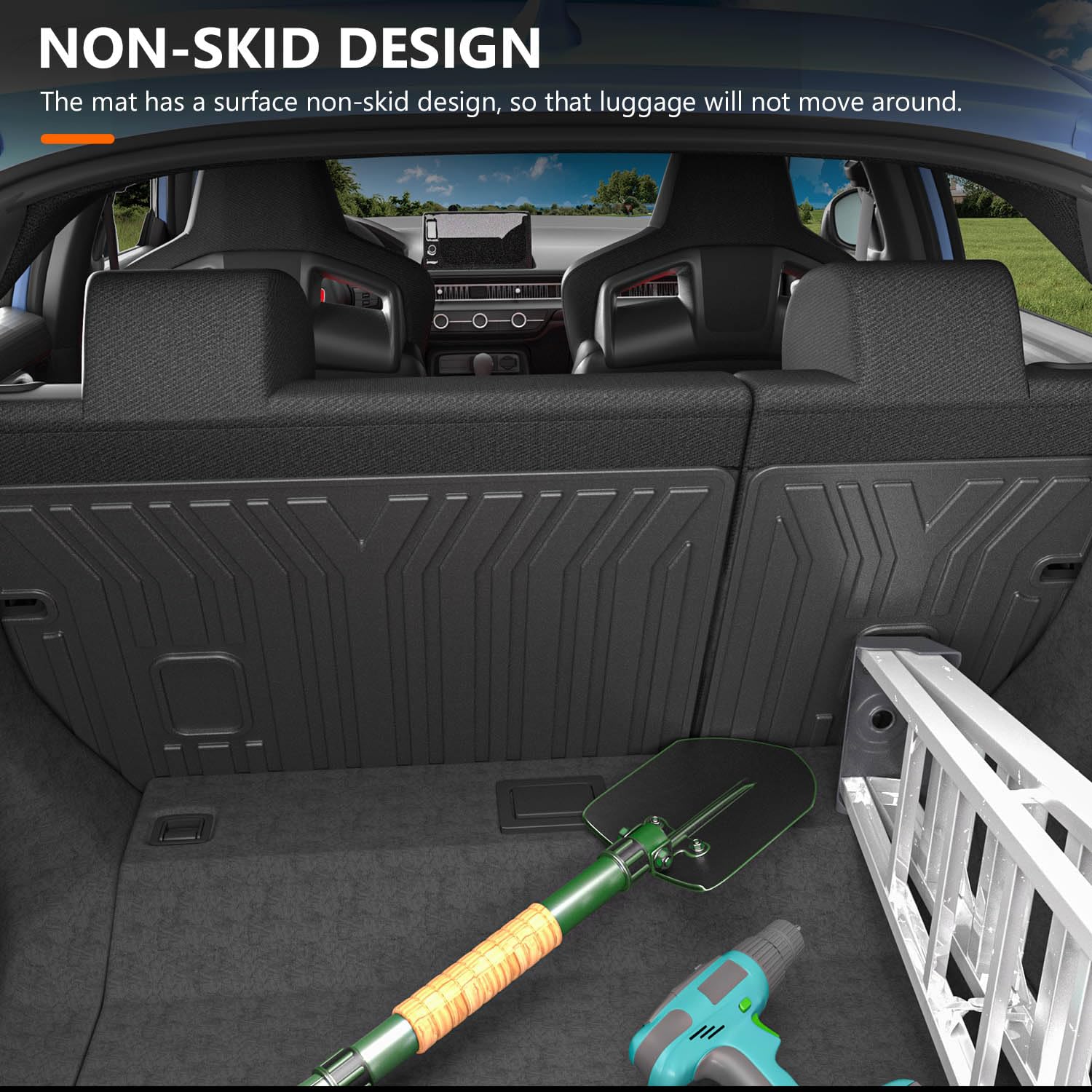 Powoq Rear Backrest Mat Compatible With 2022-2025 Honda Civic Hatchback Back Seat Protector Cargo Liner Mat Replacement For 2022