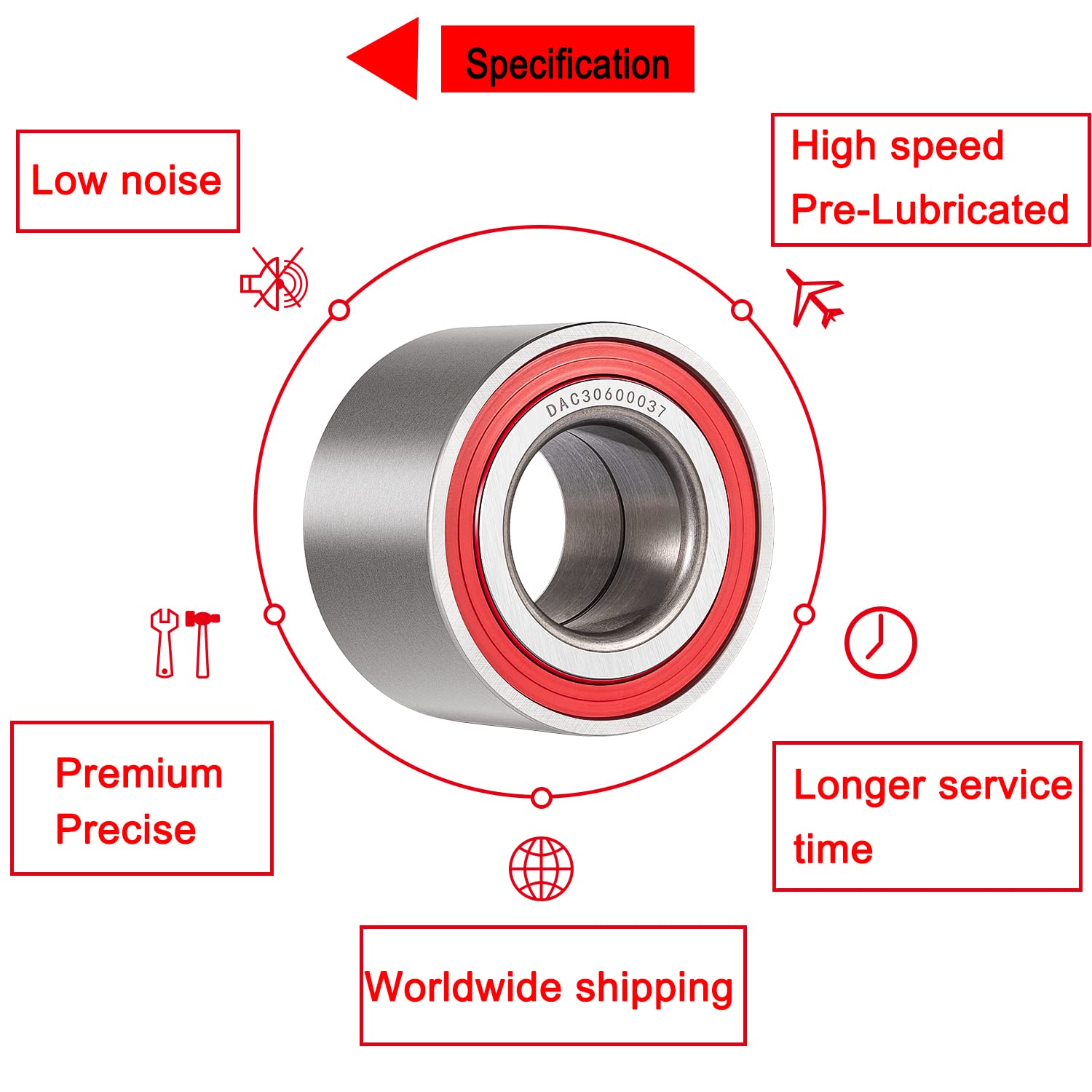 6Pcs Wheel Bearings Kit & Front Wheel Shaft Seal For Can-Am Defender/Commander/Maverick/Outlander/Renegade Replaces # 293350040, 705400088, 293350118, Seal 293250246