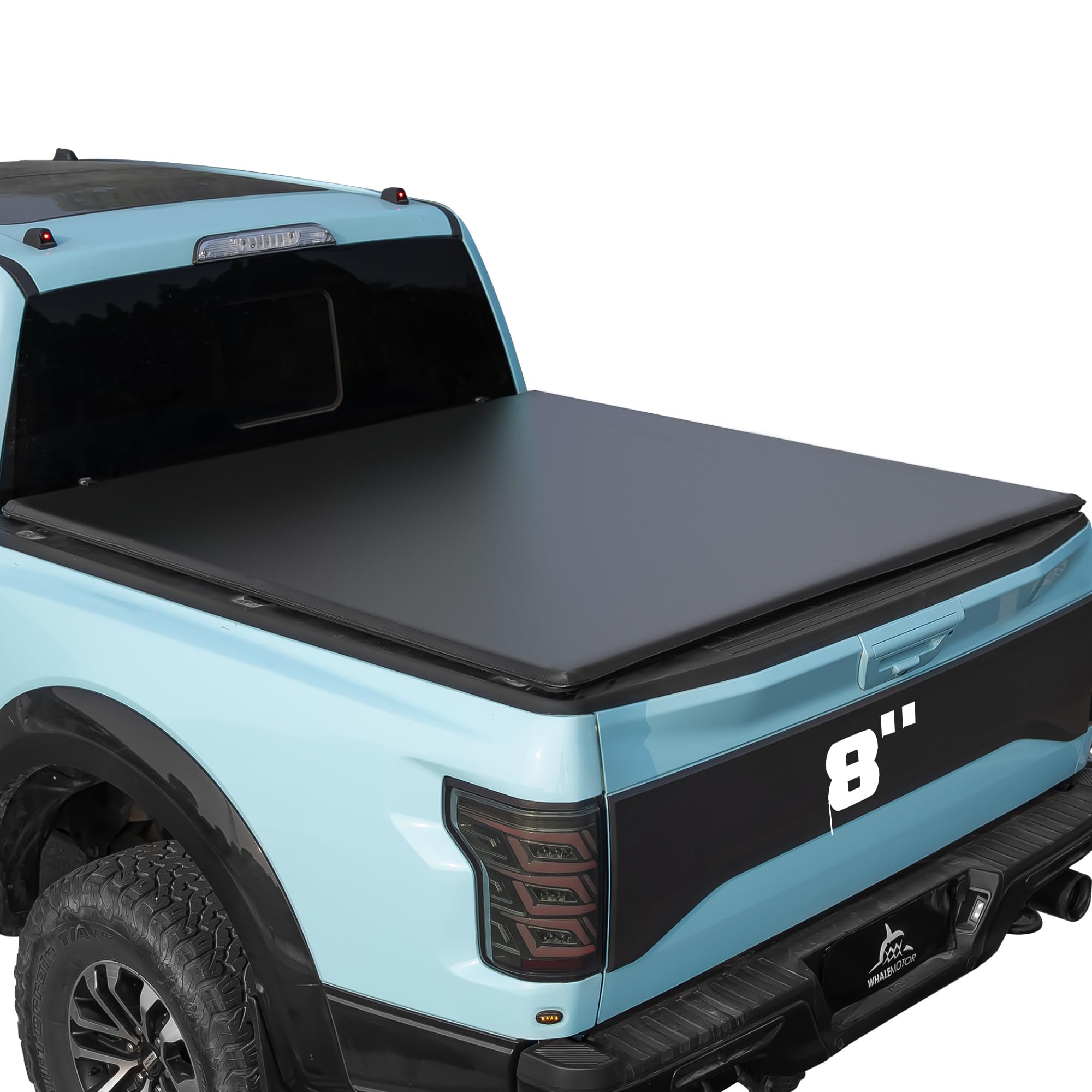 Truck Bed Tonneau Cover Compatible with Ford Super Duty 8.2 ft Long Box, 1999-2025 F250 F-250 F350 F-350, Soft Folding Style((Qu