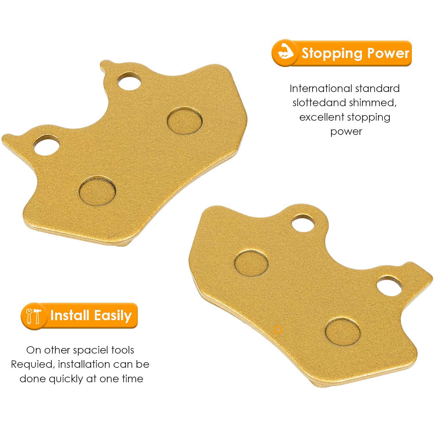 Brake Pads Heavy-Duty Ceramics For Harley Davidson 2000-2007 Touring Flhtcu-I Electra Glide Ultra, 2 Front + 1 Rear Replacement Brake Pads Set