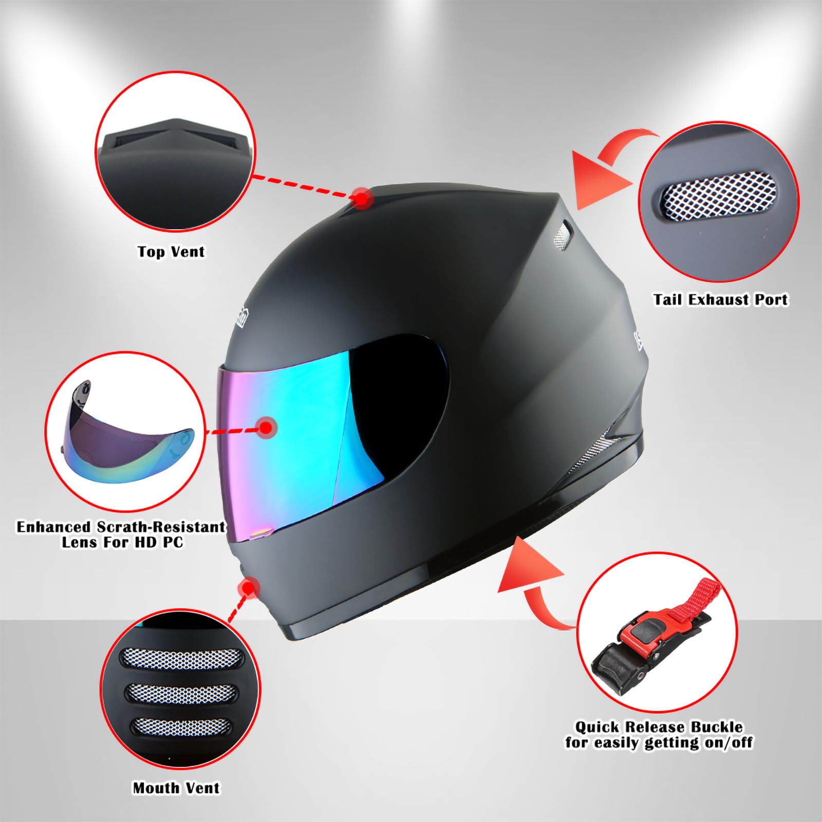 Wow Youth Motorcycle Full Face Helmet Street Bike Bmx Mx Kids Matt Black + Mx Skeleton Glove Bundle