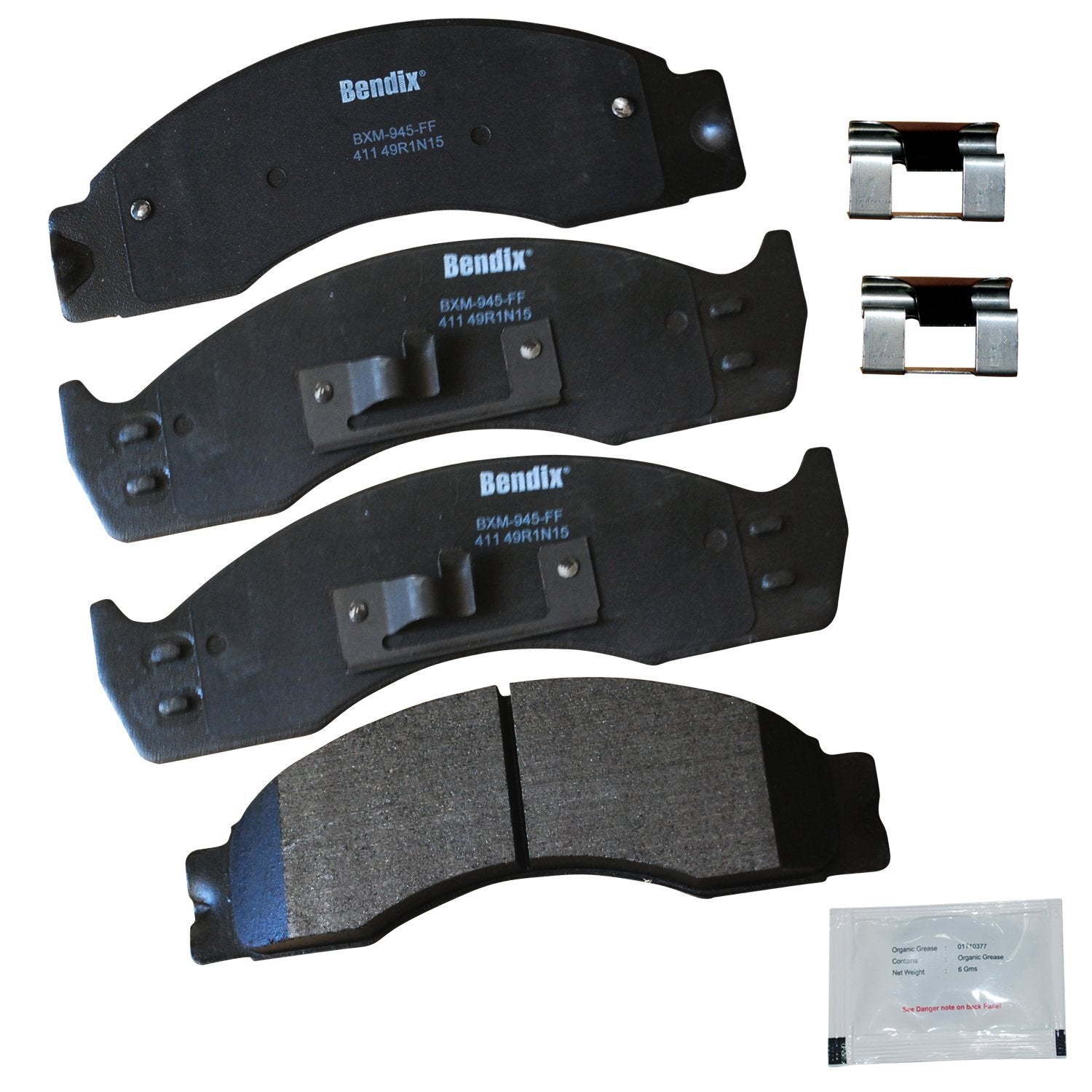Bendix Priority1 Cfm411 Semi-Metallic Brake Pads For Select Models Ford Econoline Super Duty,E-450,E-550,F-53 Motorhome Chassis,