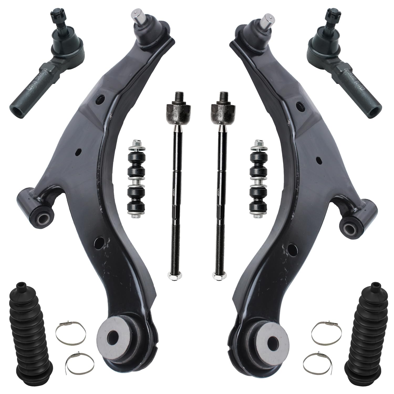 Detroit Axle - Front End 10pc Suspension Kit for 2000-2005 Dodge Neon 2001 2002 2003 2004, 2 Lower Control Arms w/Ball Joints As