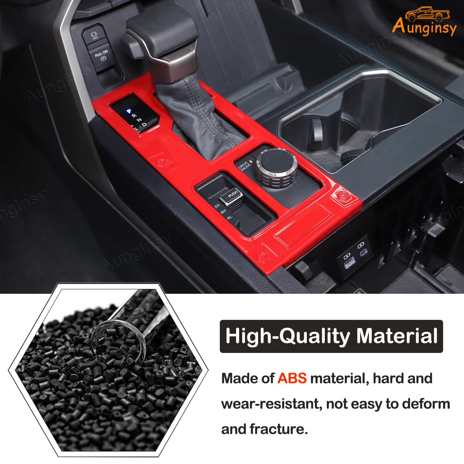 Aunginsy Central Control Gear Shift Panel Trim Cover Compatible With Toyota Tundra/Sequoia 2022-2024 Car Gear Shifter Console An