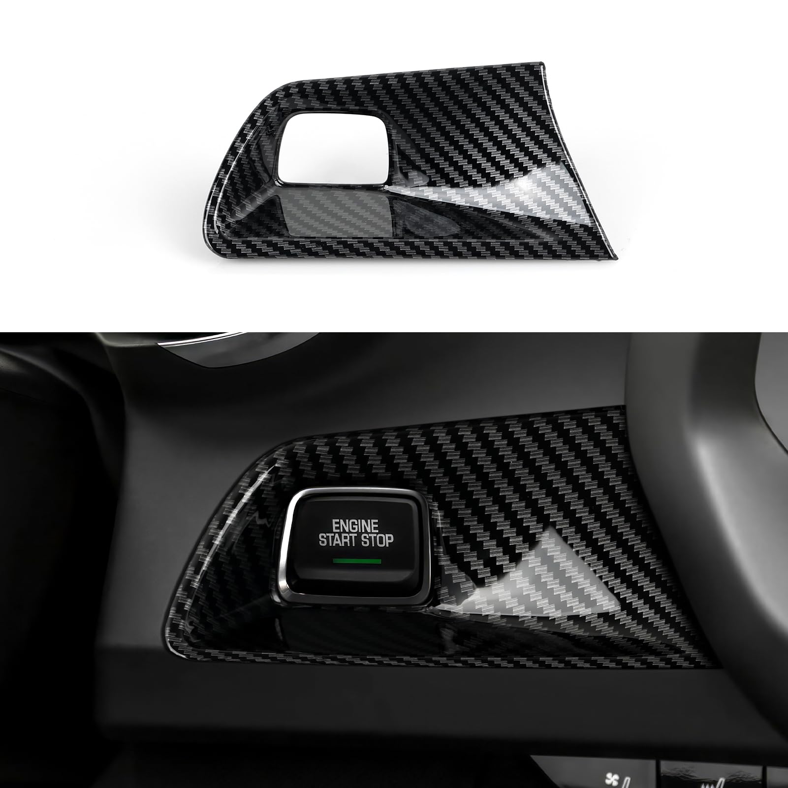 Car ABS Engine Start Stop Button Sticker Carbon Fiber Decal Interior Trim Cover for Chevrolet Camaro 2016 2017 2018 2019 2020 20