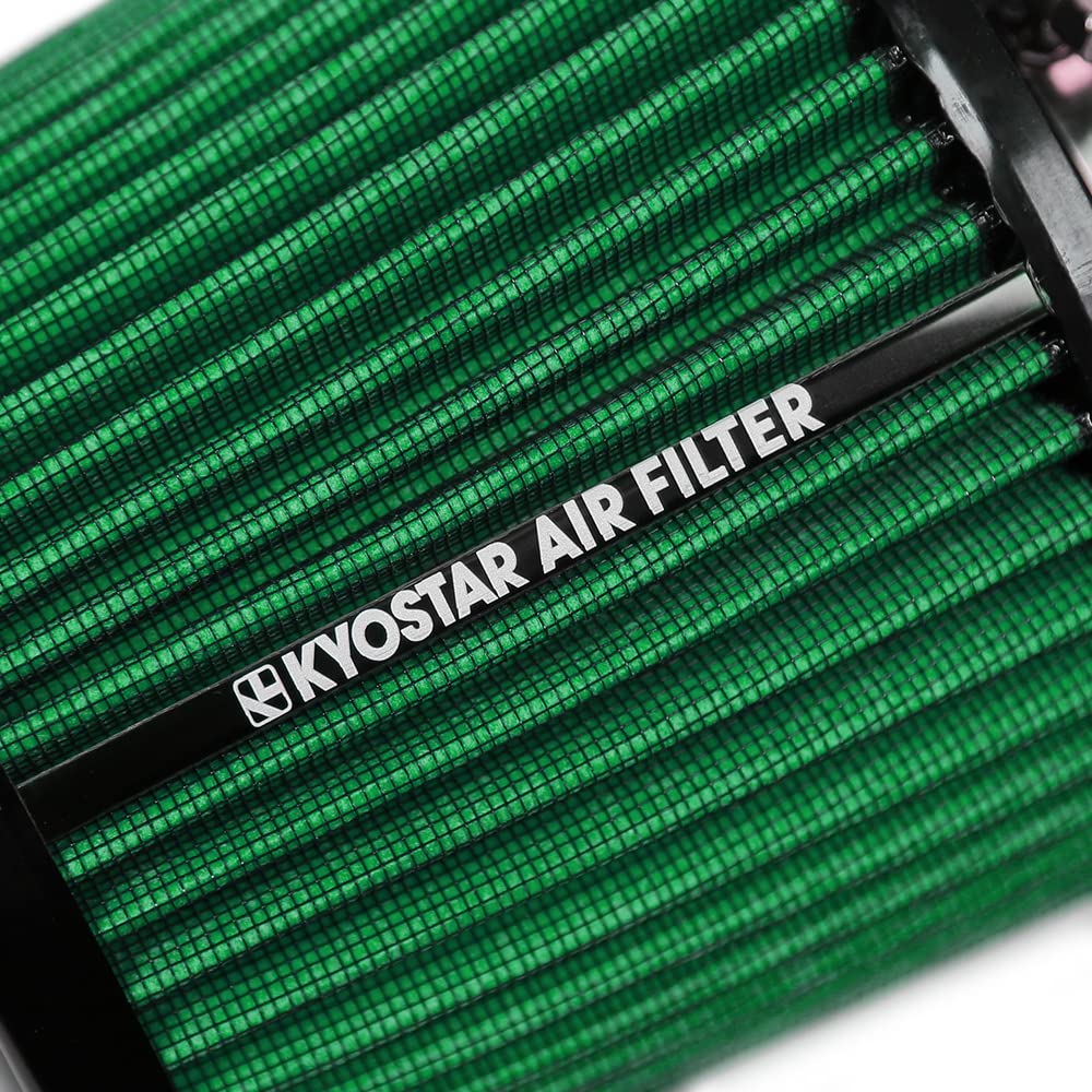 Kyostar Universal Green 3 Inch 76Mm Air Intake Cone Filter Replacement Quality Dry Air Filter