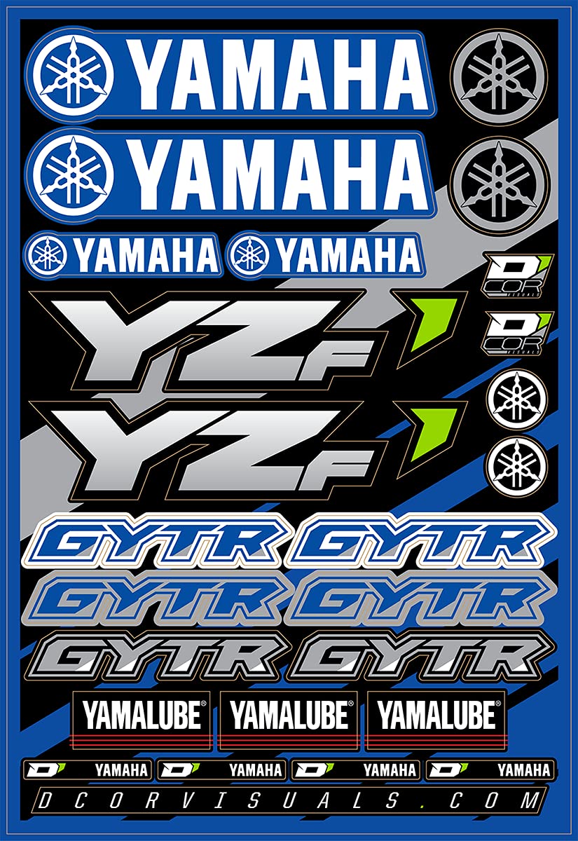 D'Cor Visuals 40-50-100 Yamaha Yzf Decal Sheet, 1 Pack