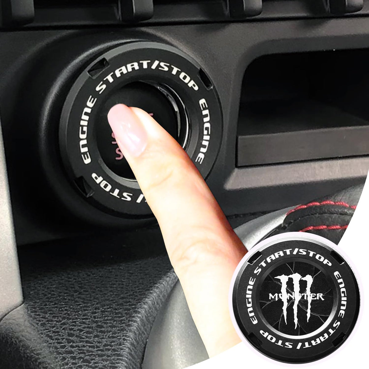 ???????????? ???????? ?????????? ???????????? ?????????? EPOCHHIKE Rotary Car Engine Start Stop Button Cover, Motorcycle Ignitio