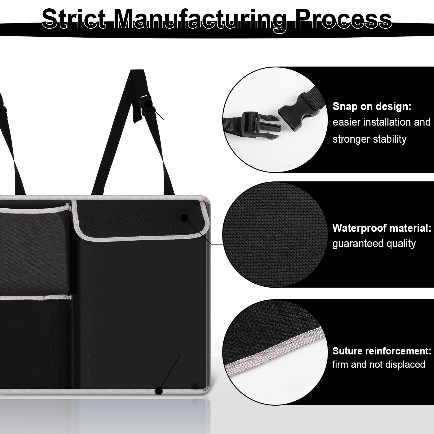 Uyye Trunk Hanging Organizer,Backseat Bag, Car Interior Accessories With 4 Pockets & 2 Mesh Pouches For Groceries, Will Provides