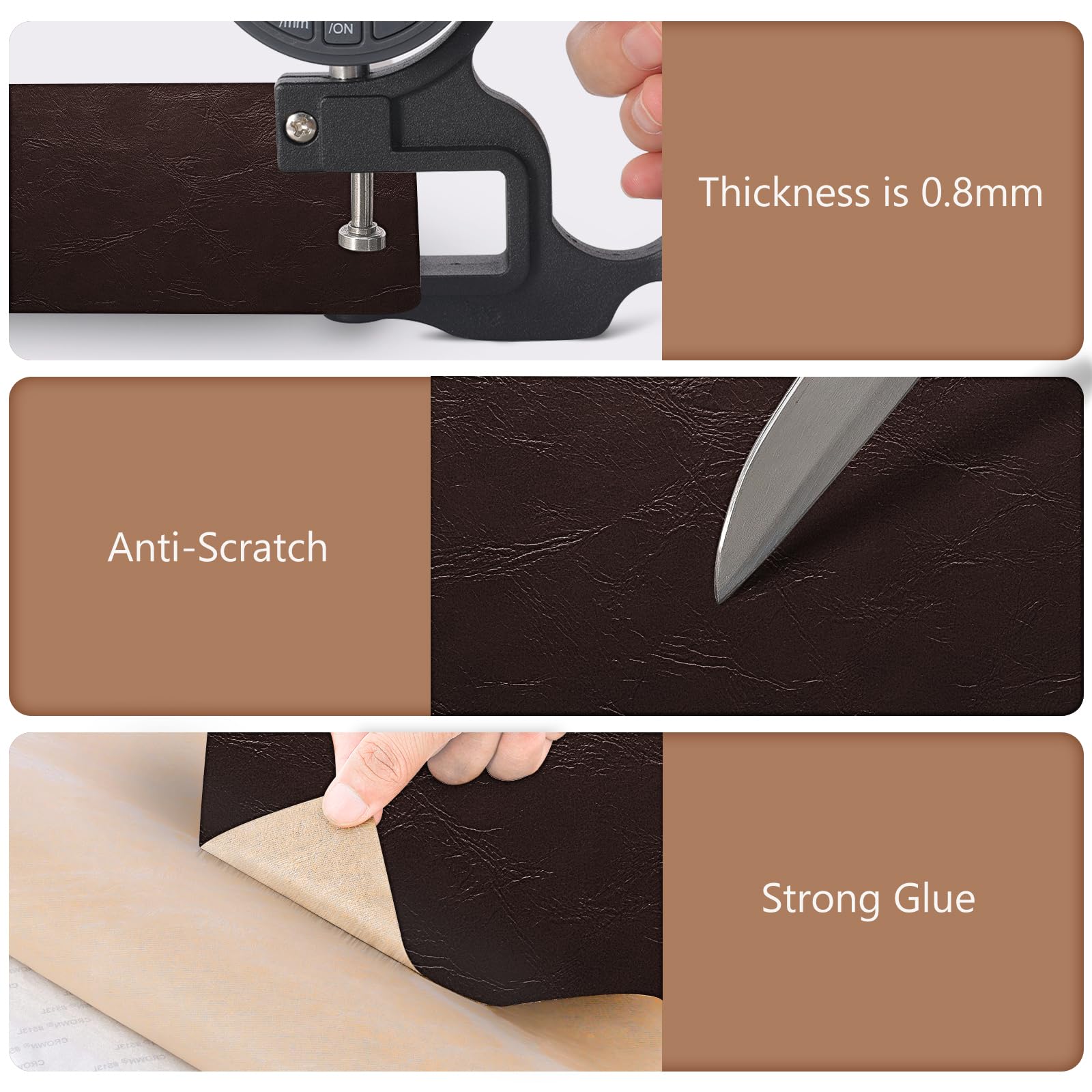 Oaz Leather Repair Patch Self Adhesive, 4X63 Inch Leather Repair Kit For Furniture, Leather Repair Tape For Car Seat, Sofa, Couc