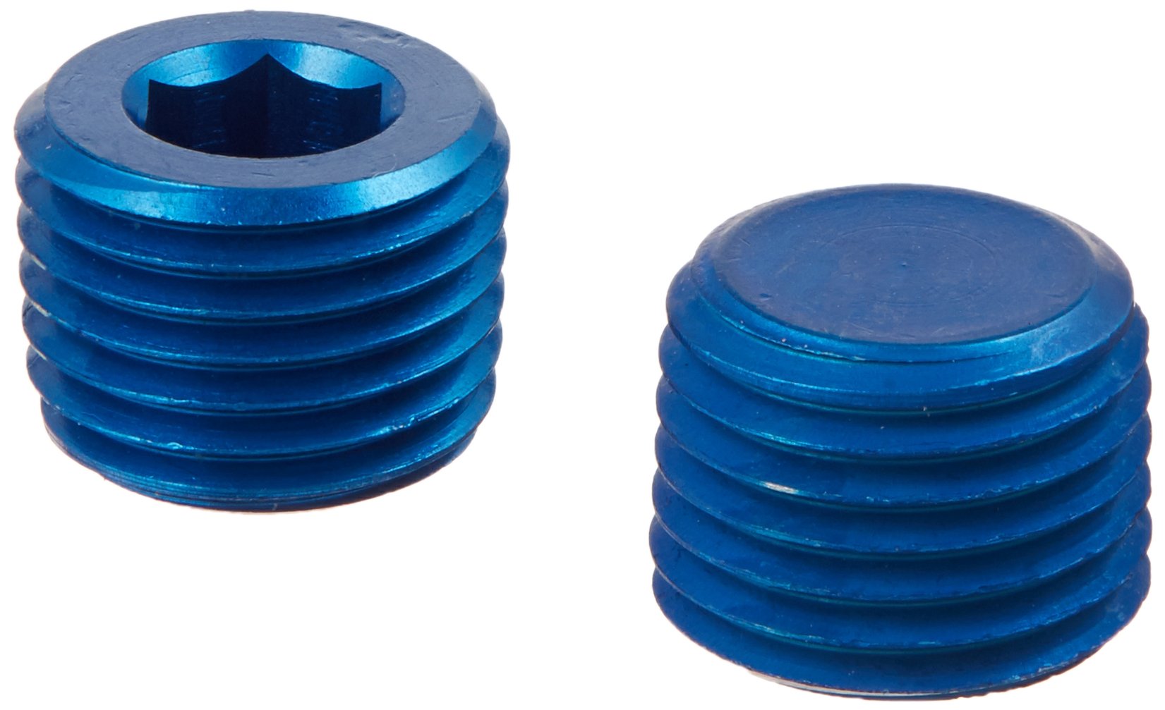 Aeroquip Fcm3686 Blue Anodized Aluminum 1/4'' Npt Allen Head Pipe Plugs - Pack Of 2