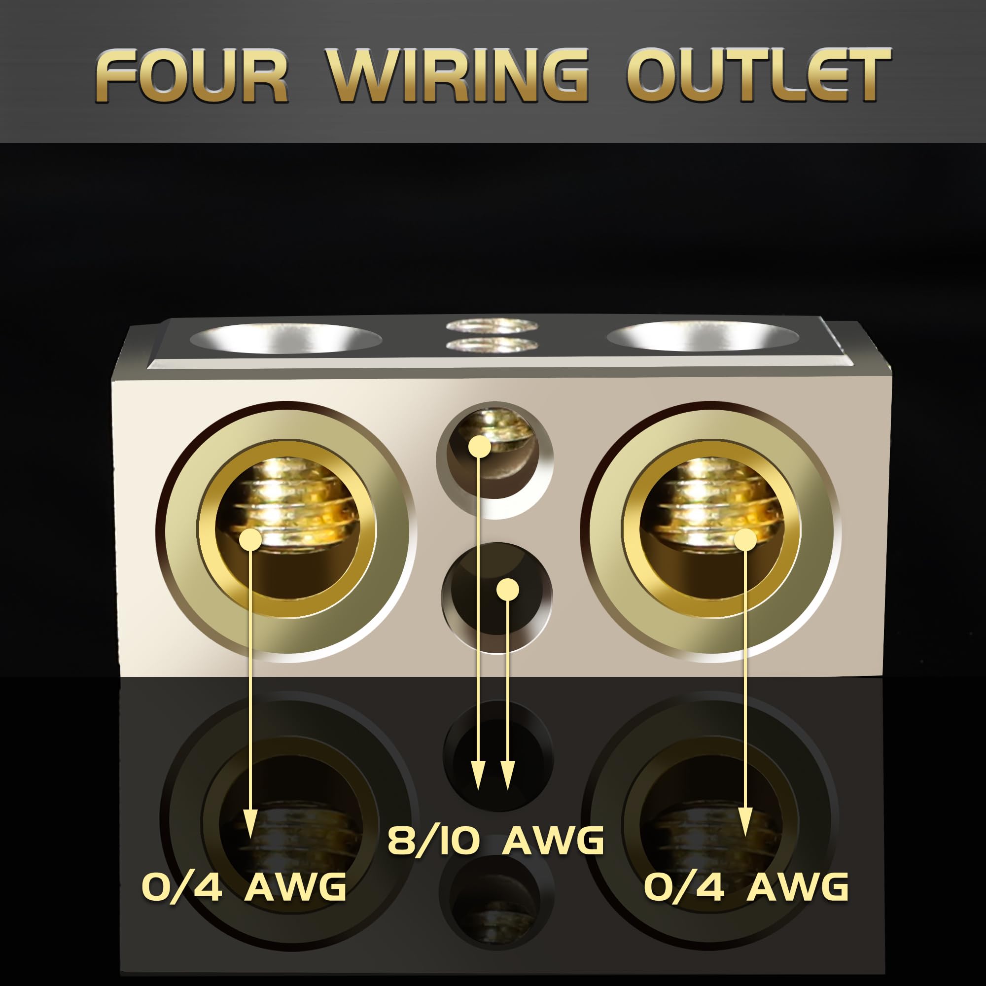 TONDA Battery Terminals, 0/4/8/10 Gauge Battery Terminal Connectors with Shims and Protective Covers, Car Battery Cable Ends, 1