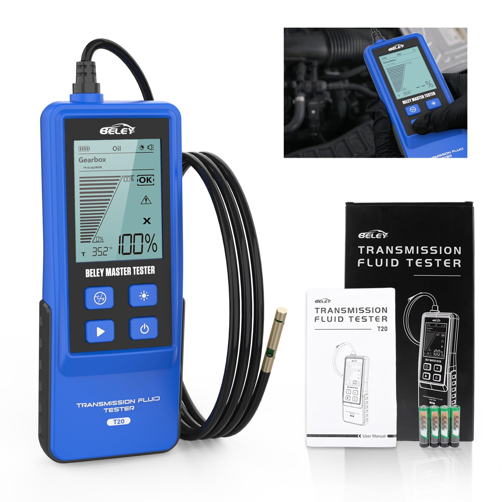 Transmission Fluid Tester Kit Gasoline & Diesel Gearbox Oil Diagnostic Tool High-Precision Diagnostic Analysis Tool with 31.5in 